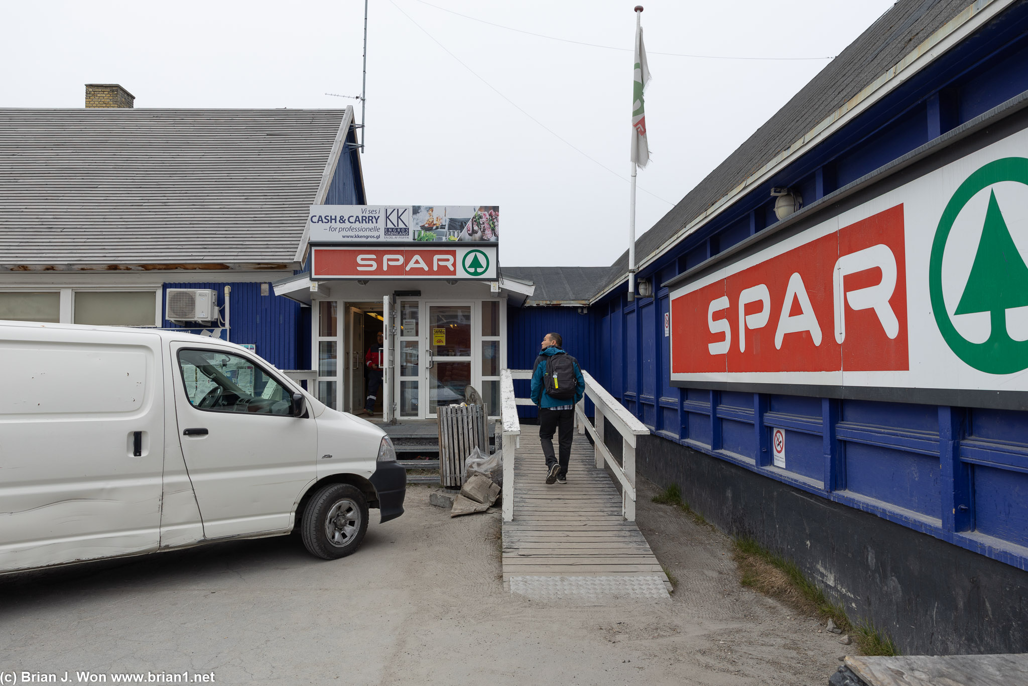 Exploring the rather sad Spar supermarket in Ilulissat.