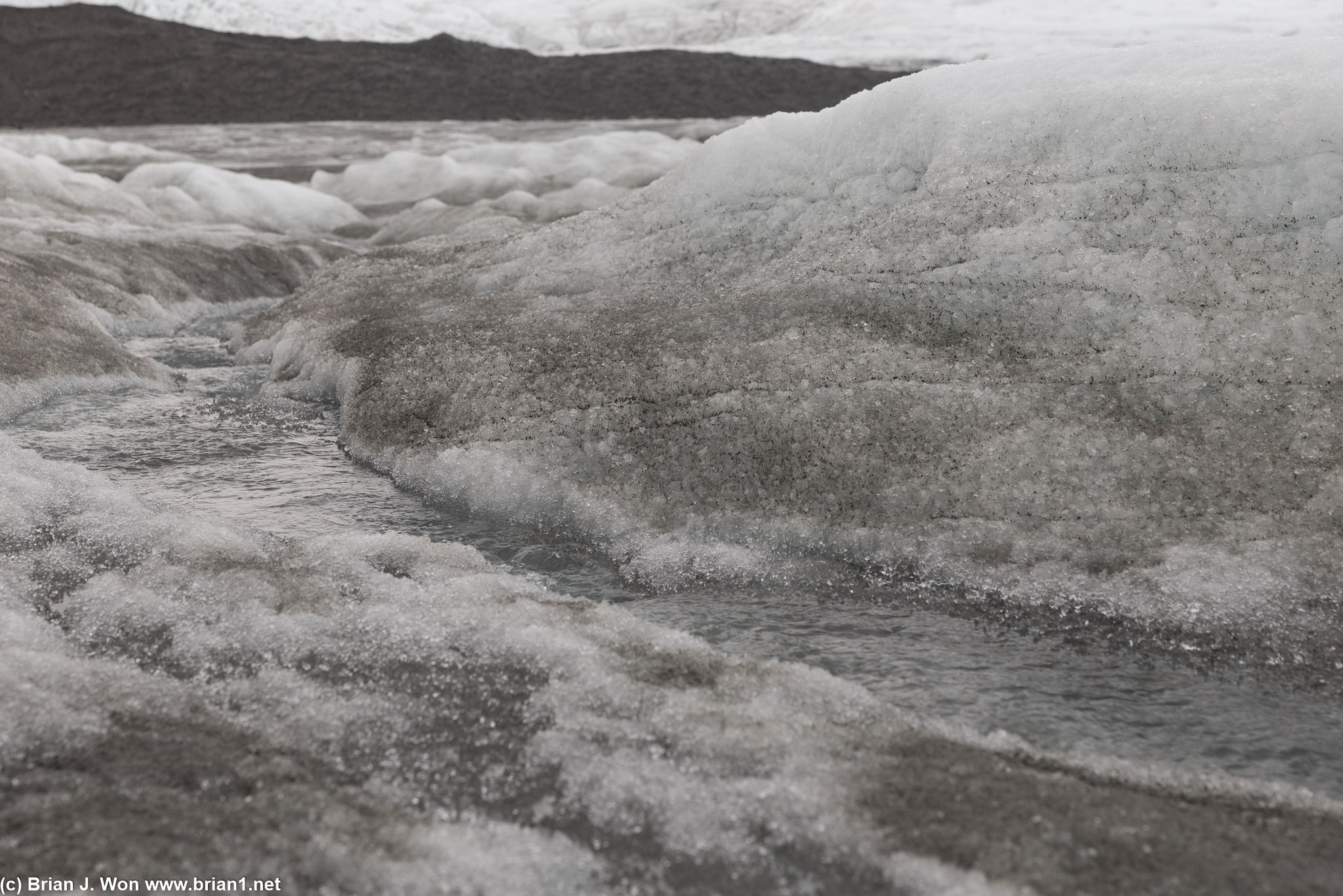 Summer means glacial melt running downhill.
