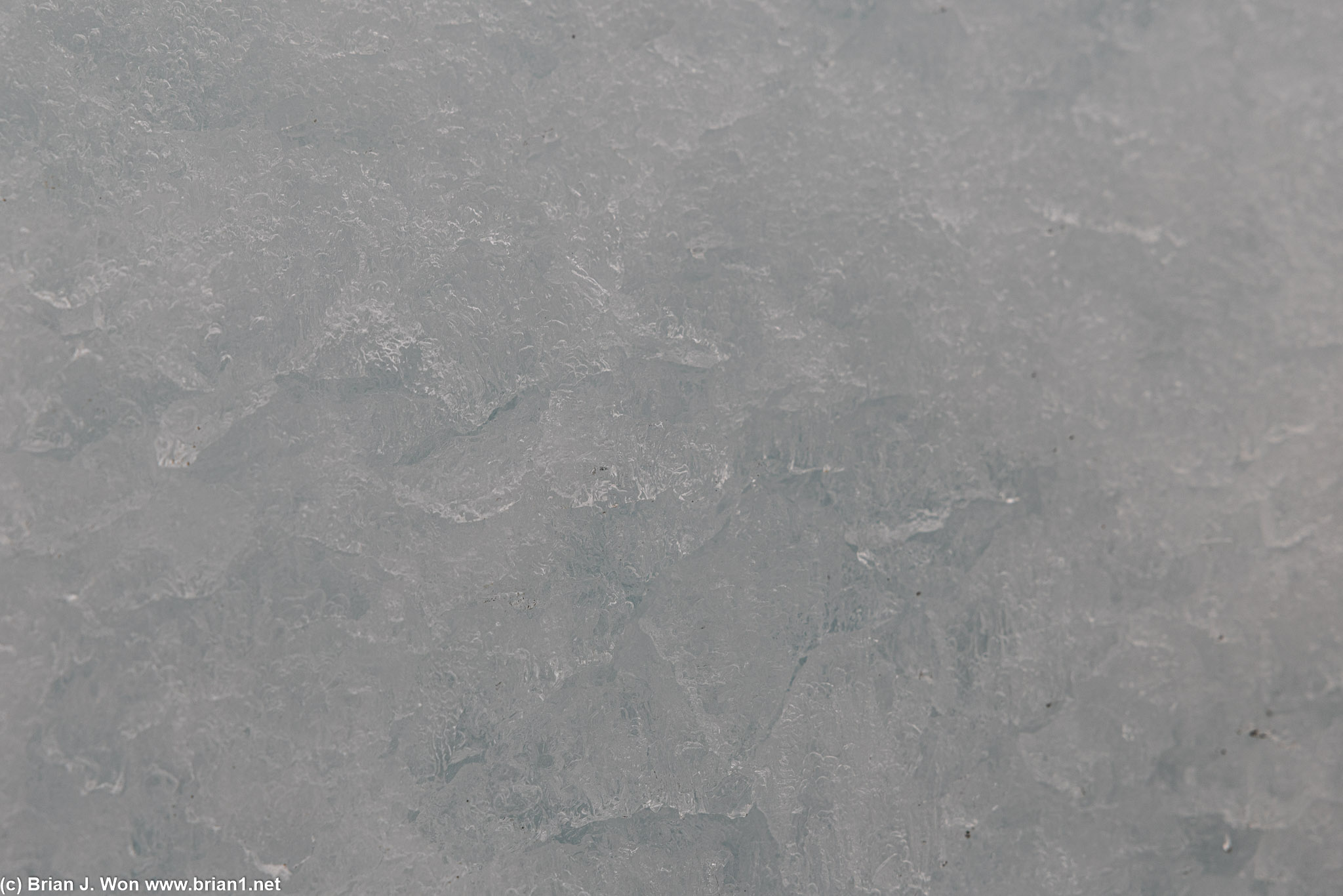 Capturing the details of glacial ice is tough under an overcast sky.