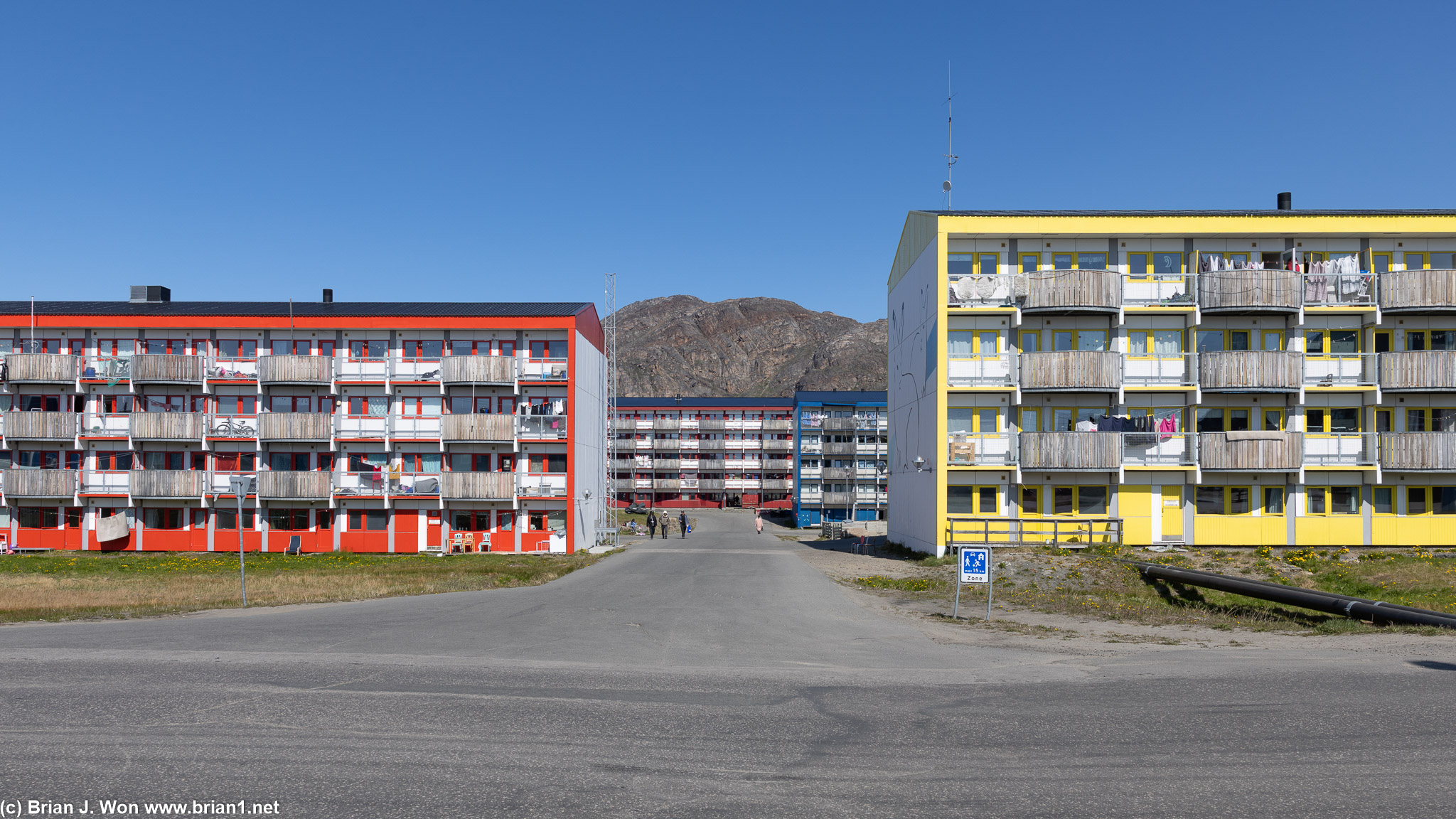 Old apartment buildings in Sisimiut.