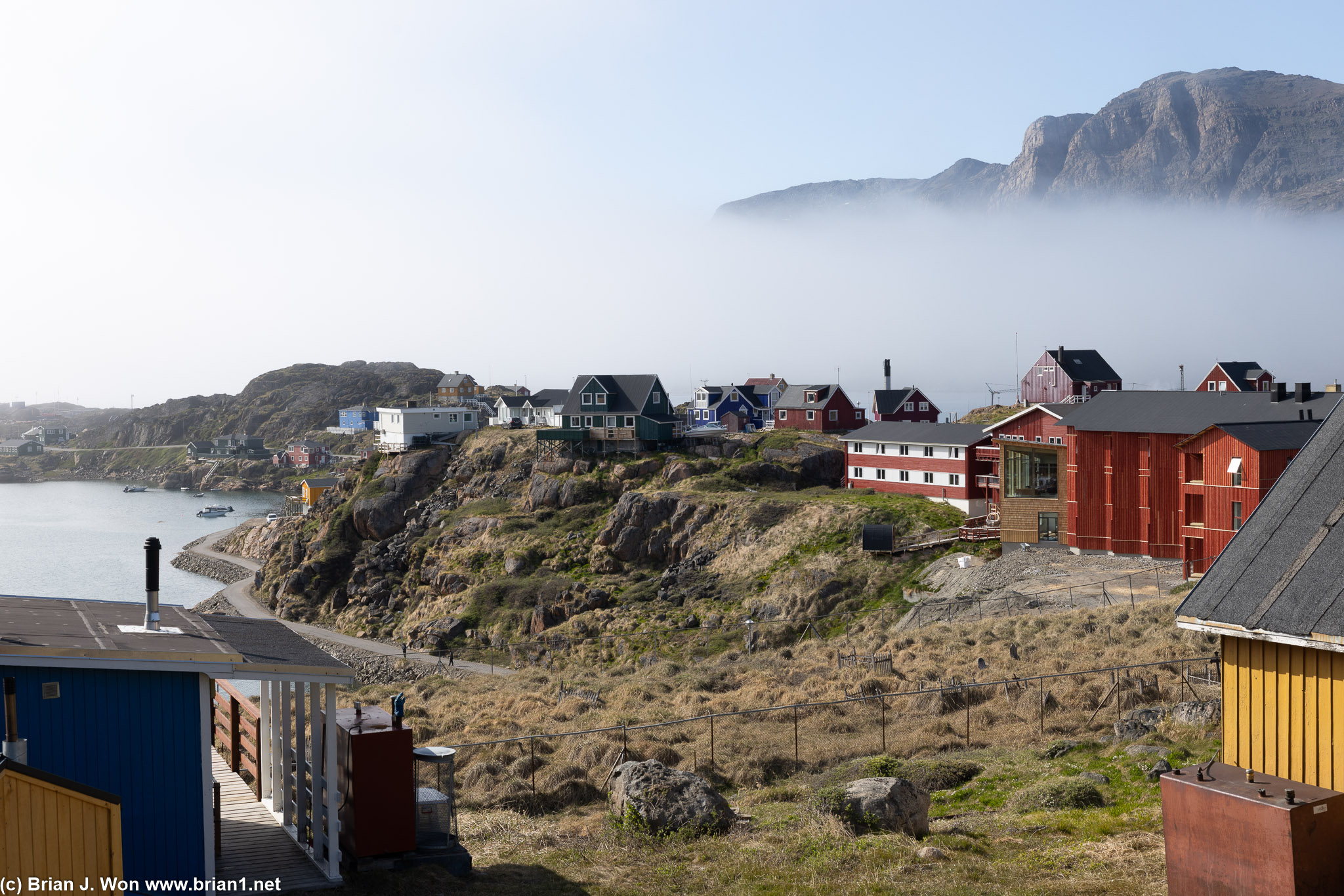 Fog lifted, then threatened to roll back in.