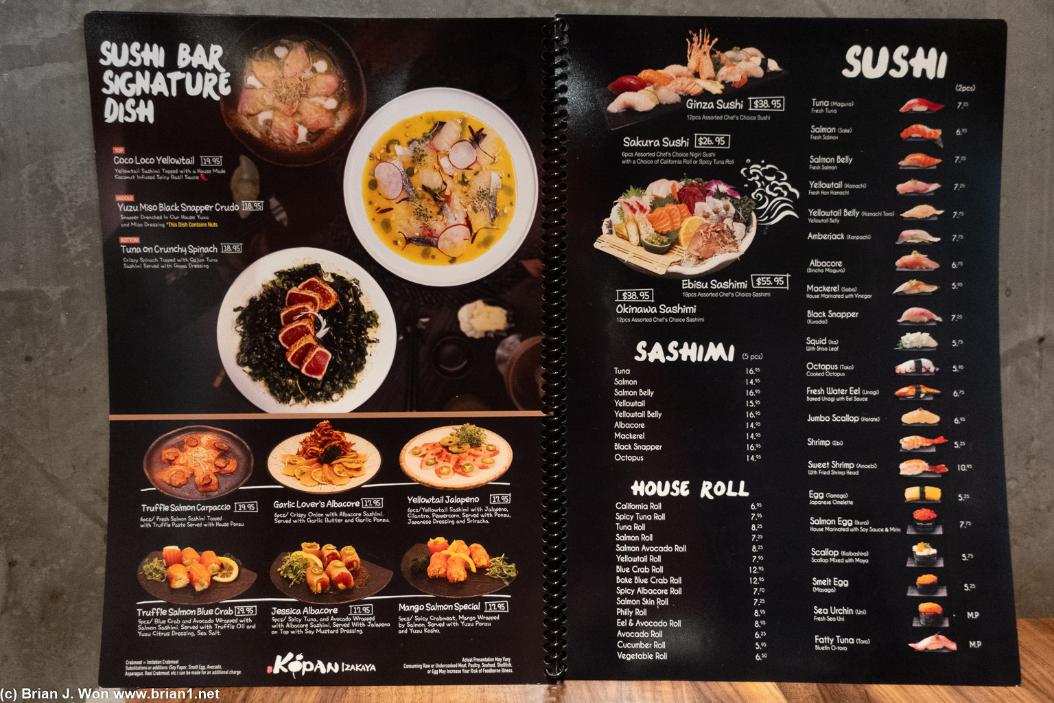 New menus, but still the same.