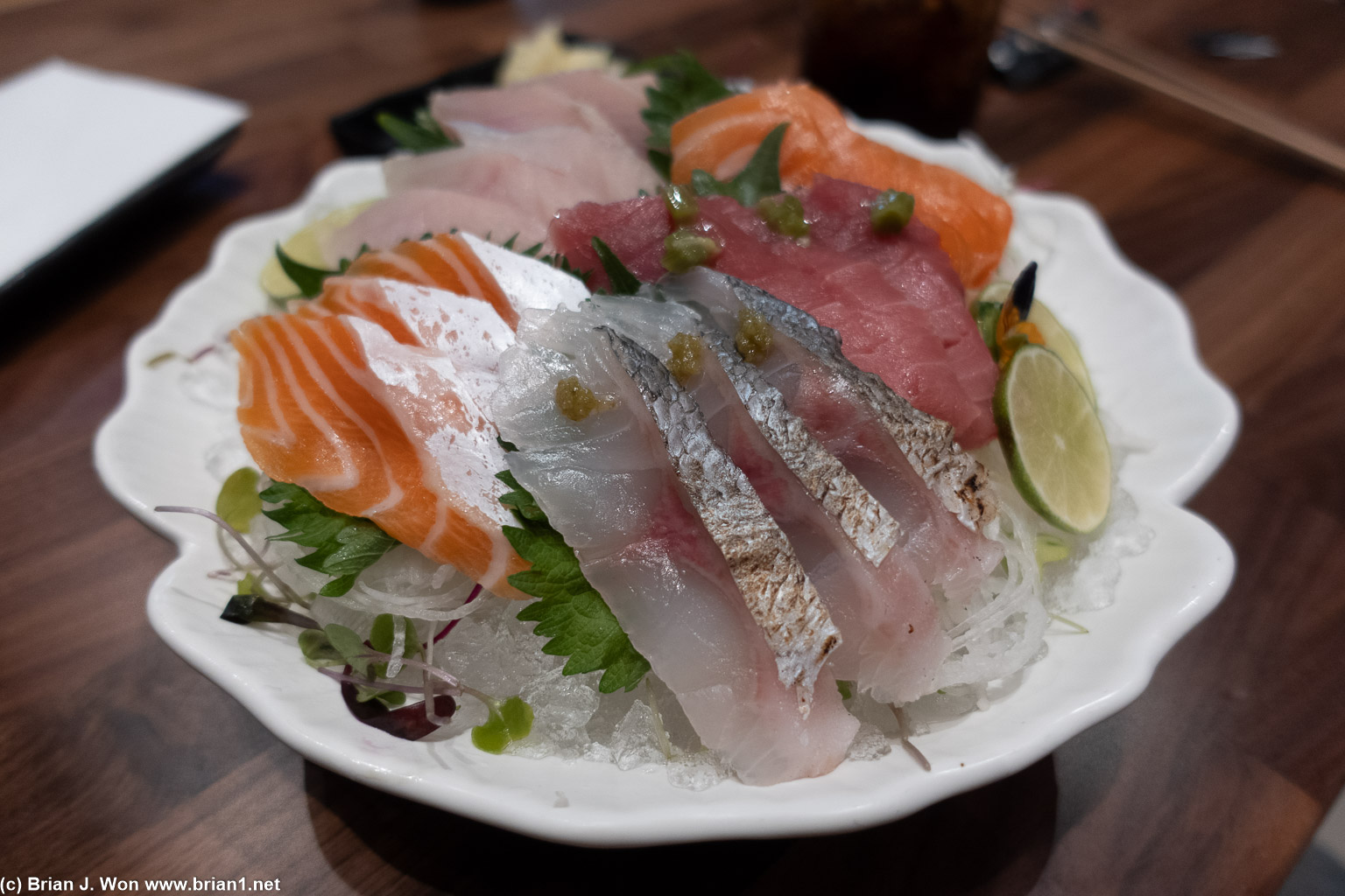 Red snapper (tai) front and center.