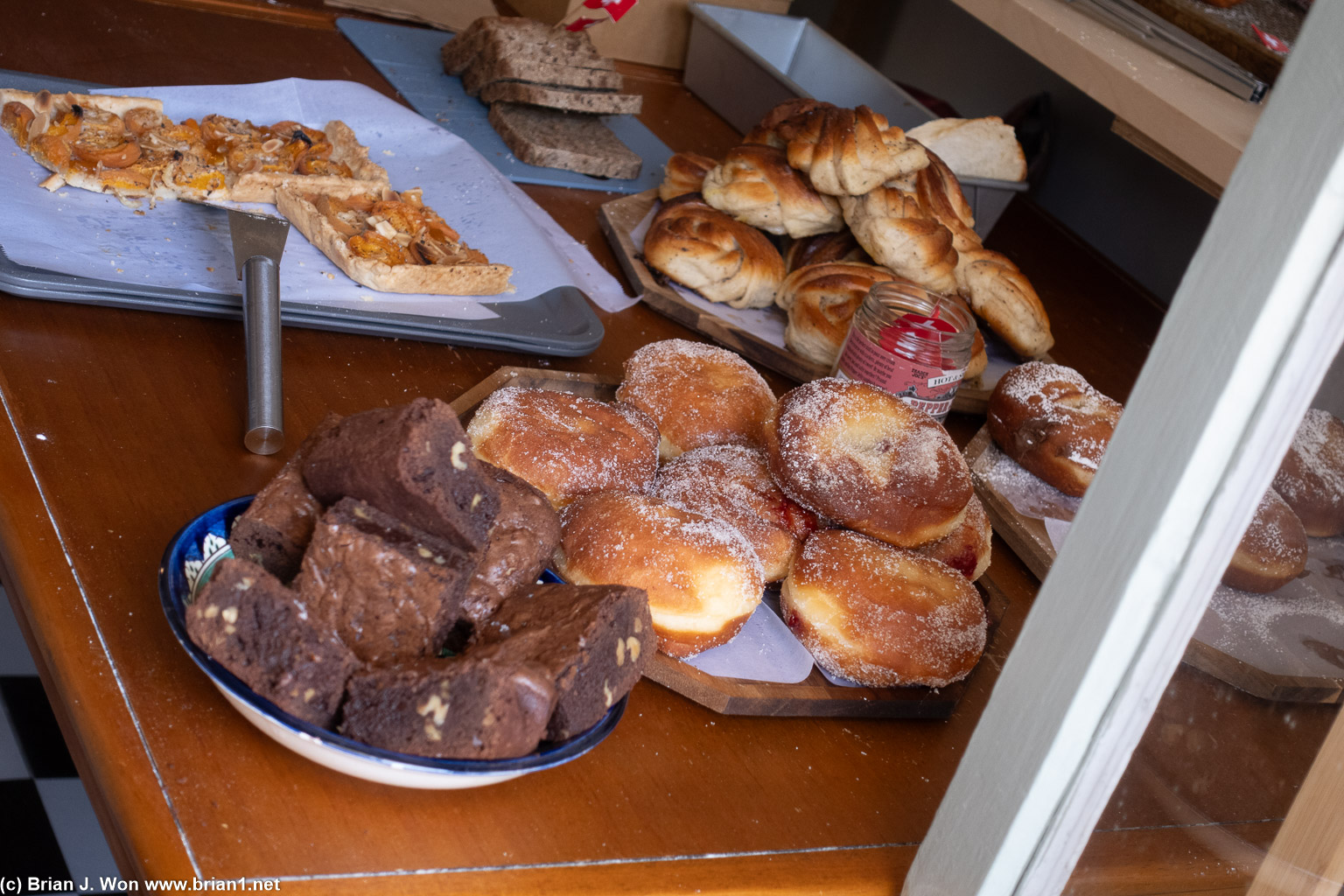 Brownies, filled donuts, cardamom buns....