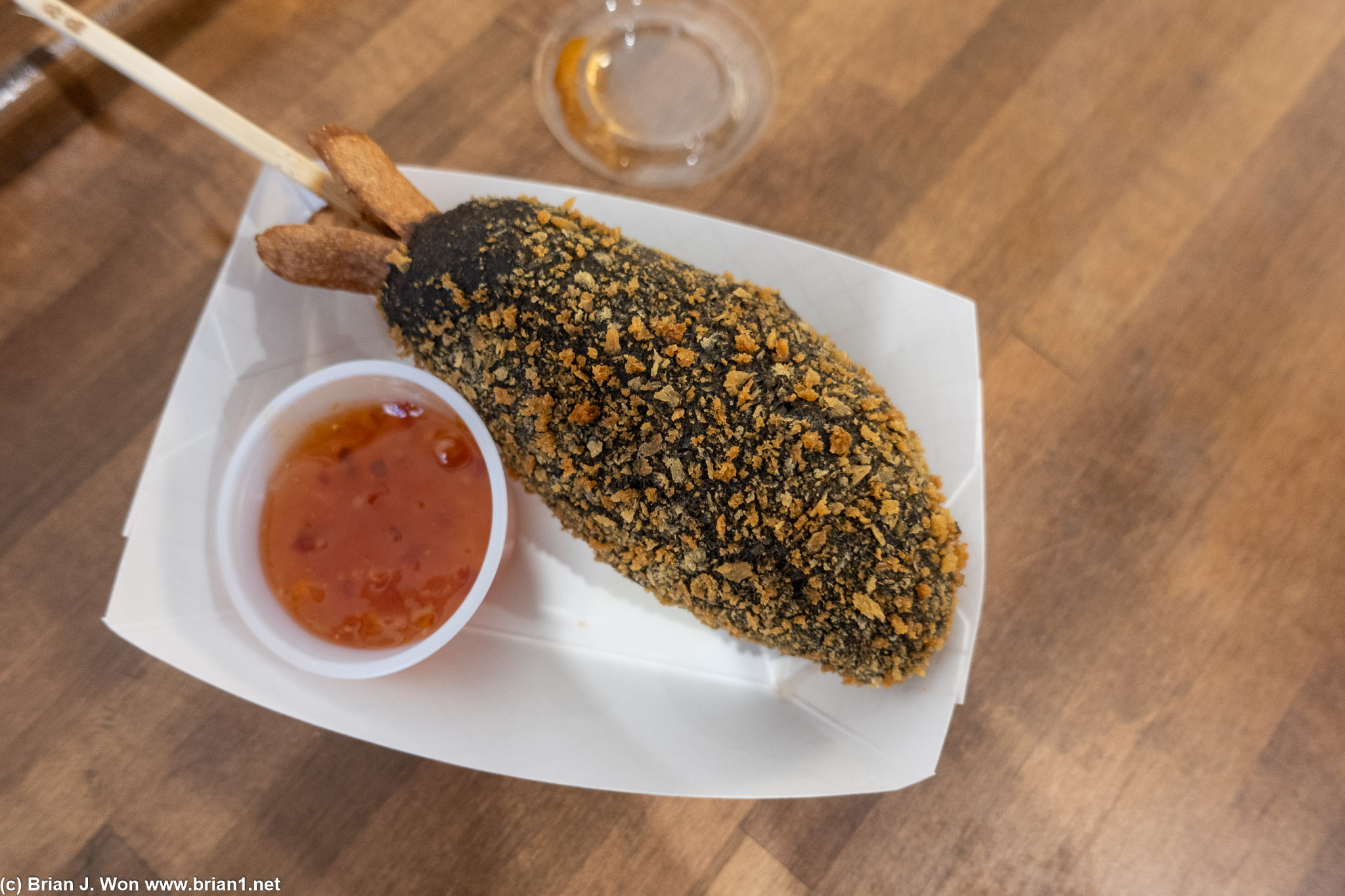 Squid ink and mozzarella.