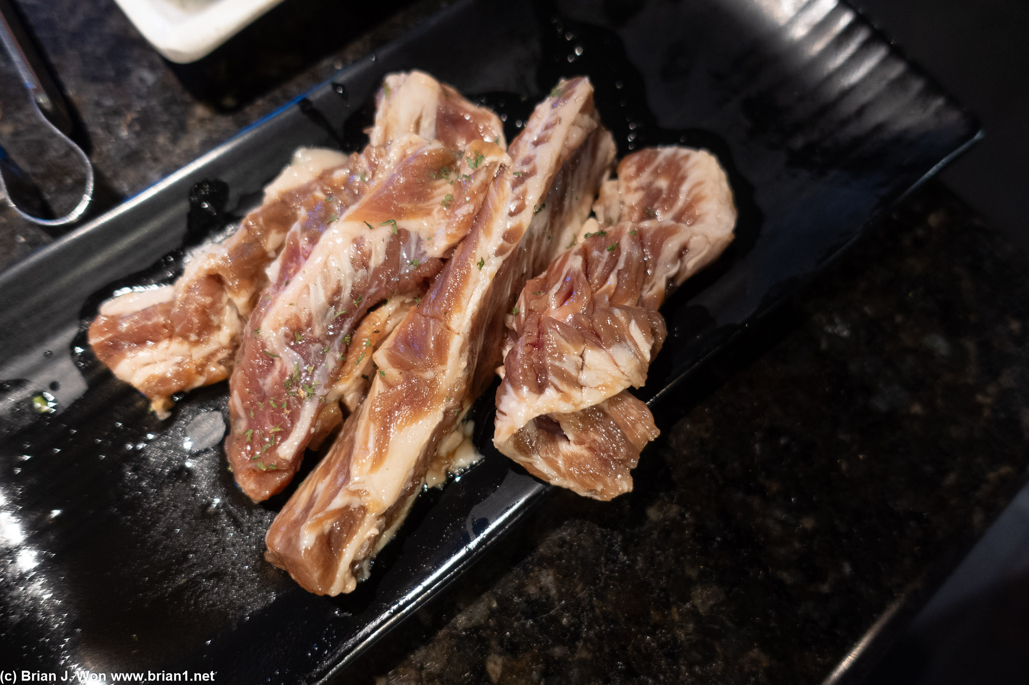 Beef rib meat is good.