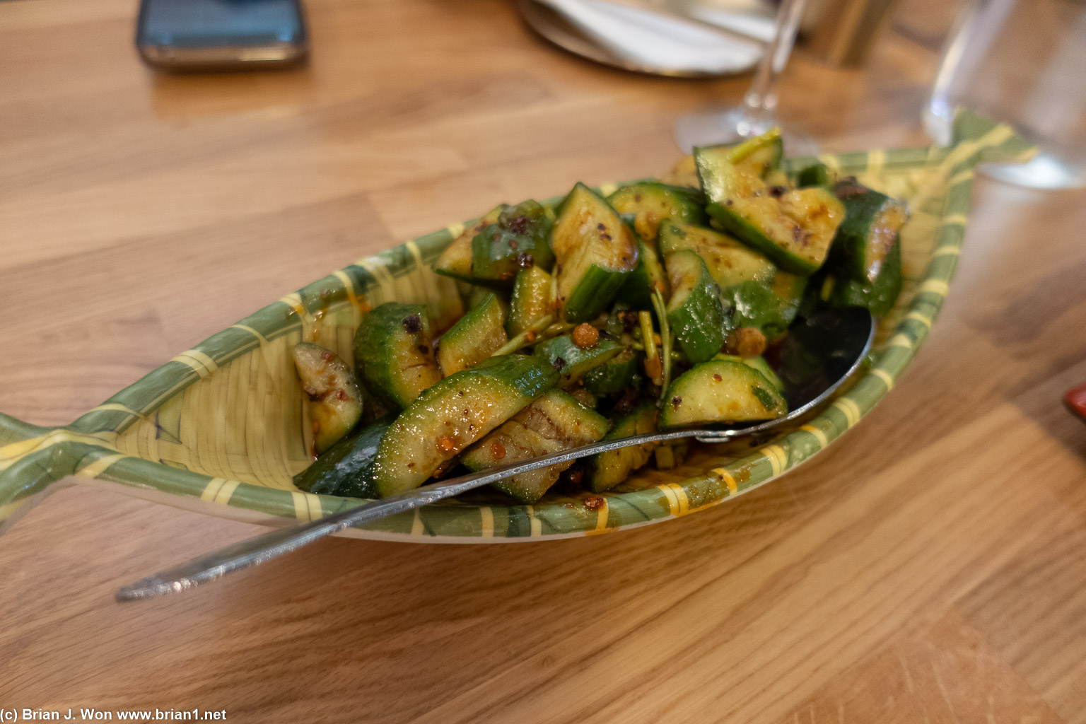 Spicy cold cucumber was pretty good.