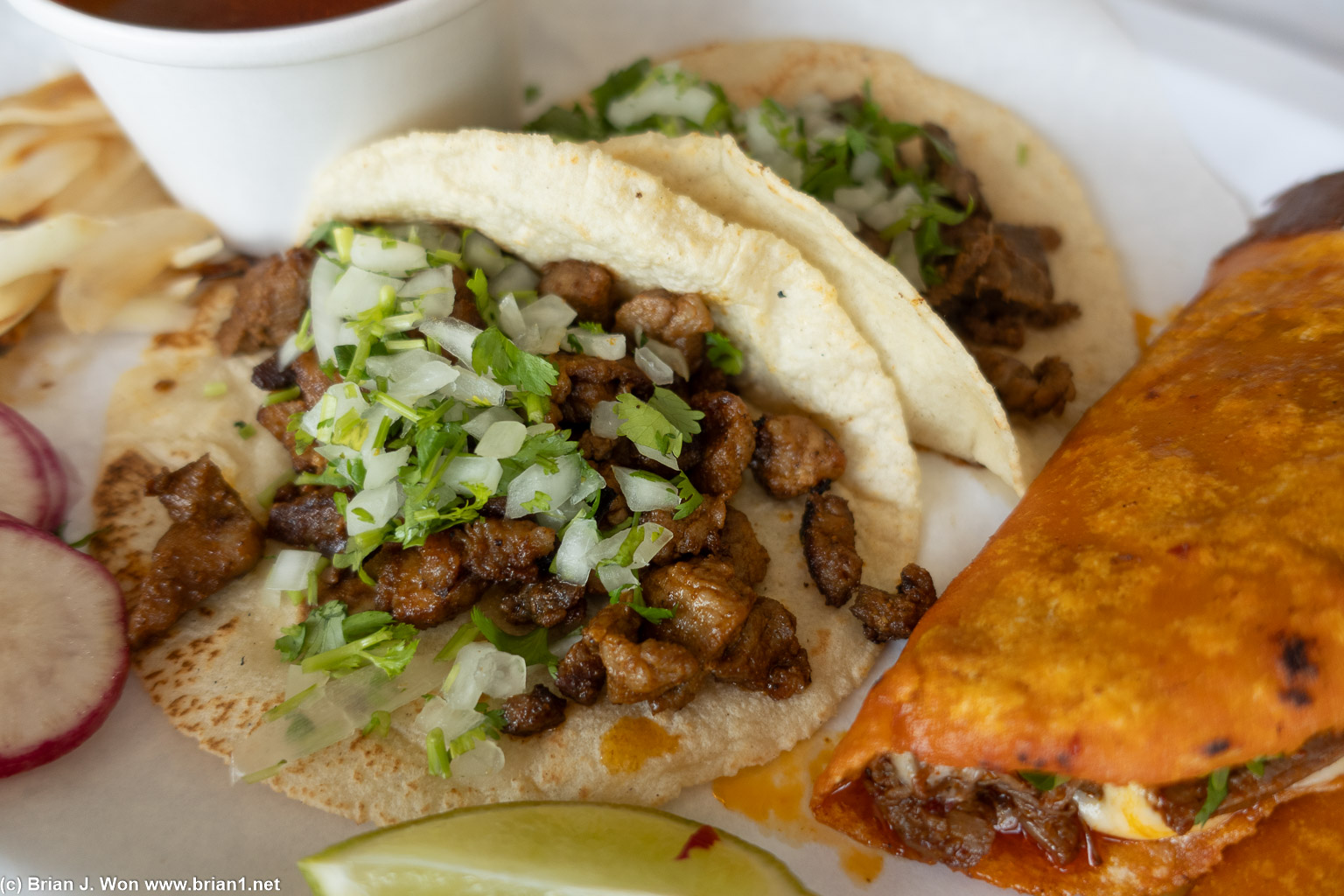 Jason went for tacos. Again good-sized, but expensive.