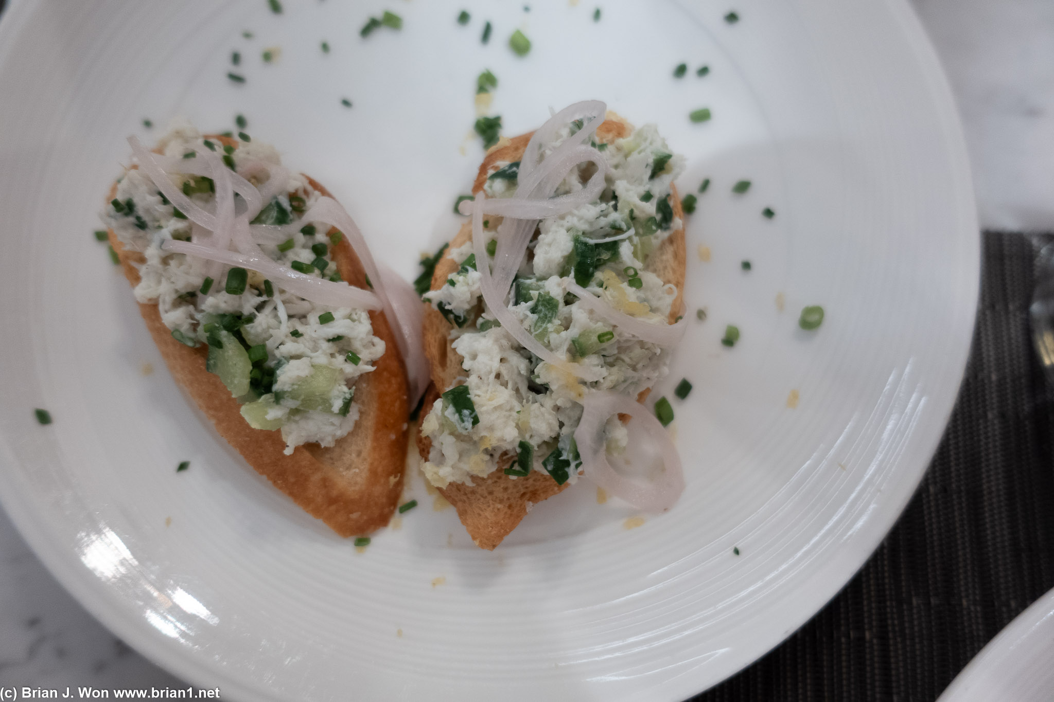 Crab cucumber salad was nice in theory, a bit too generic in reality.