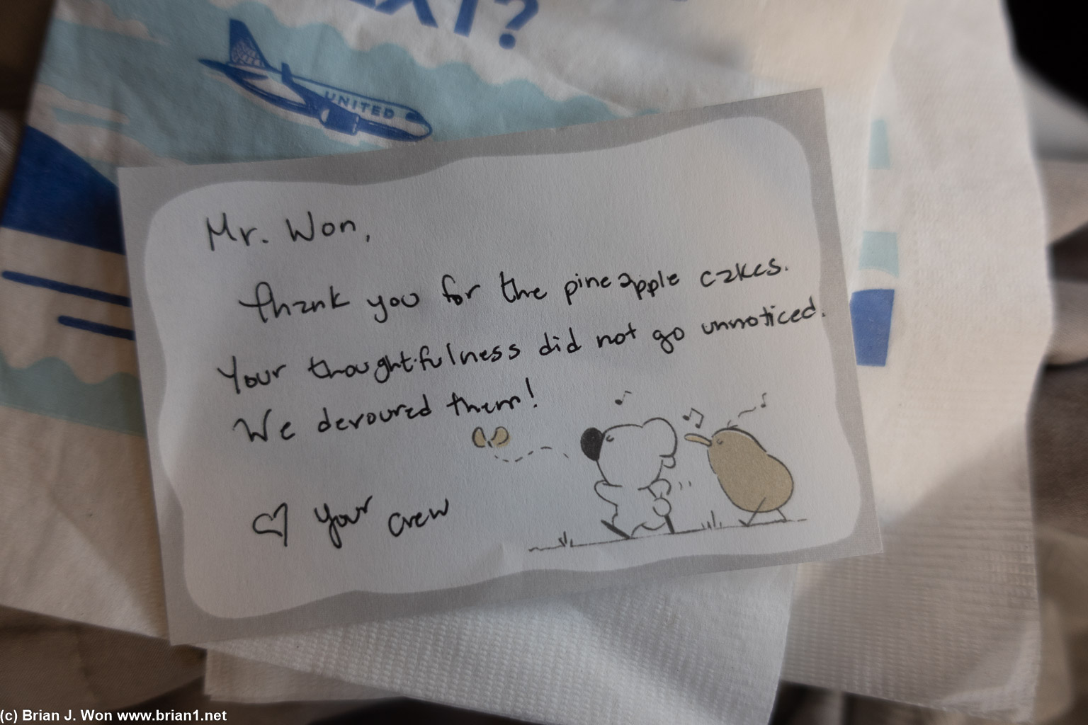 Flight crew loves pineapple cakes.