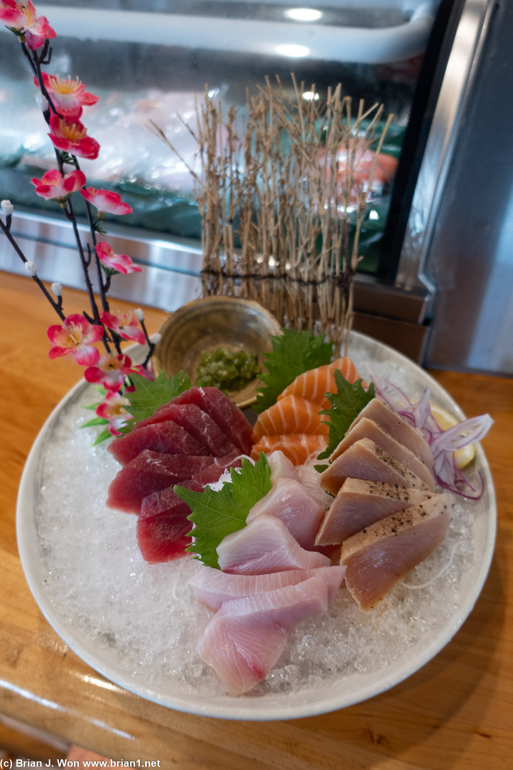 Medium assorted sashimi is beautifully done.