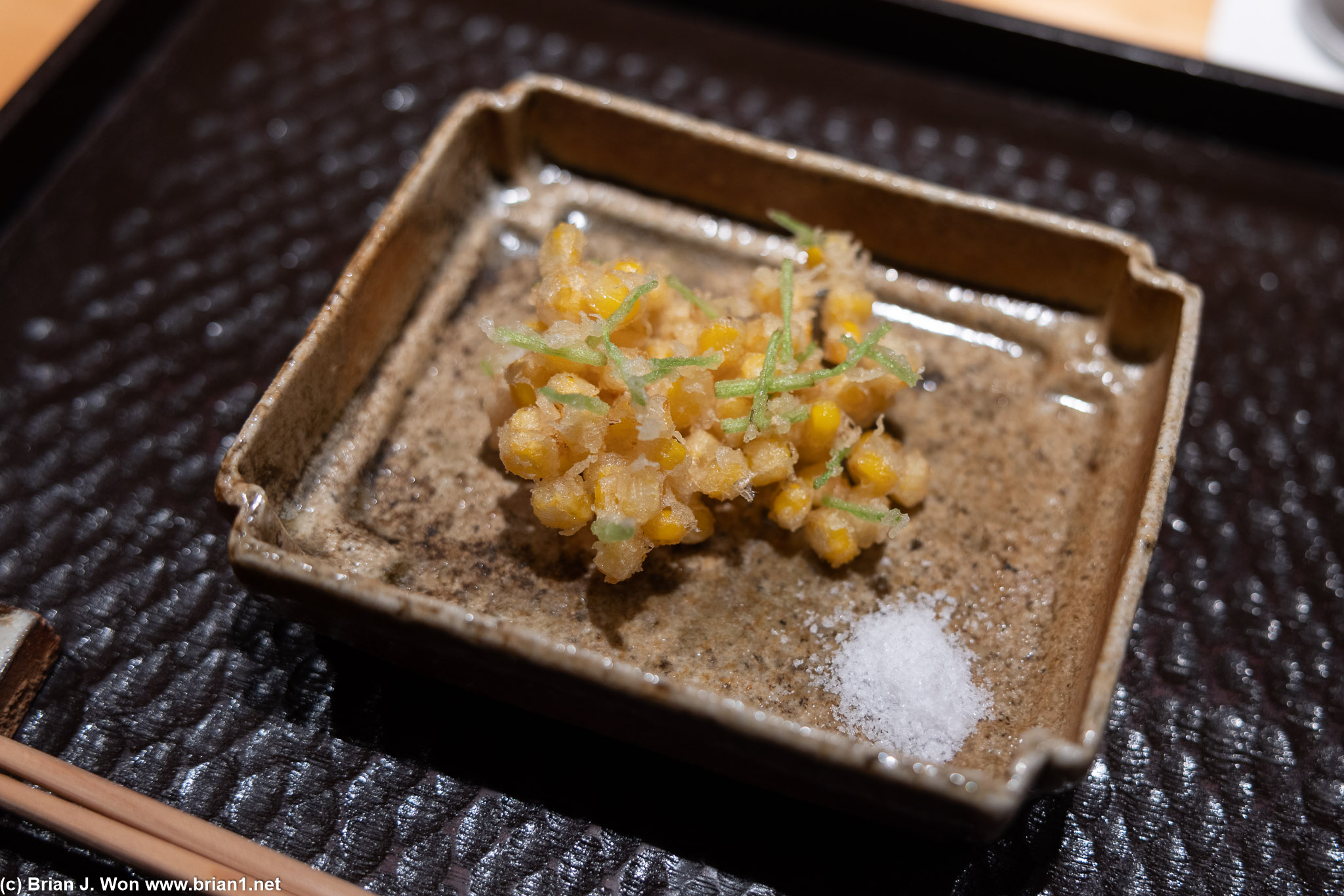 Tempura corn and Hokkaido scallop. Truly unique.