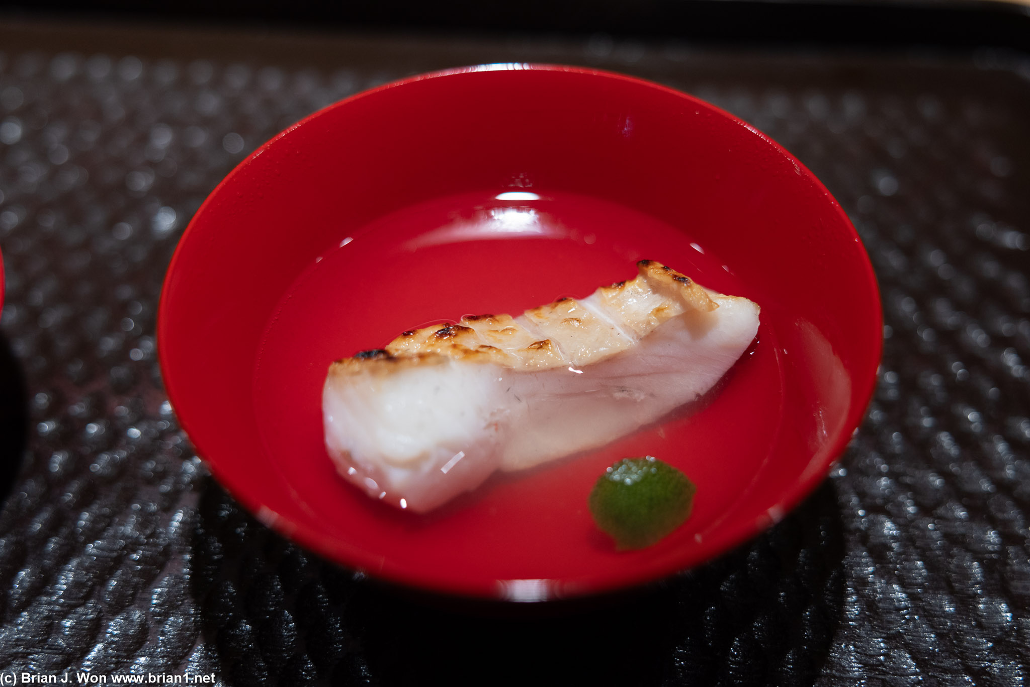 Owan: managatsuo (silver pomfret) soup, with a touch of yuzu.
