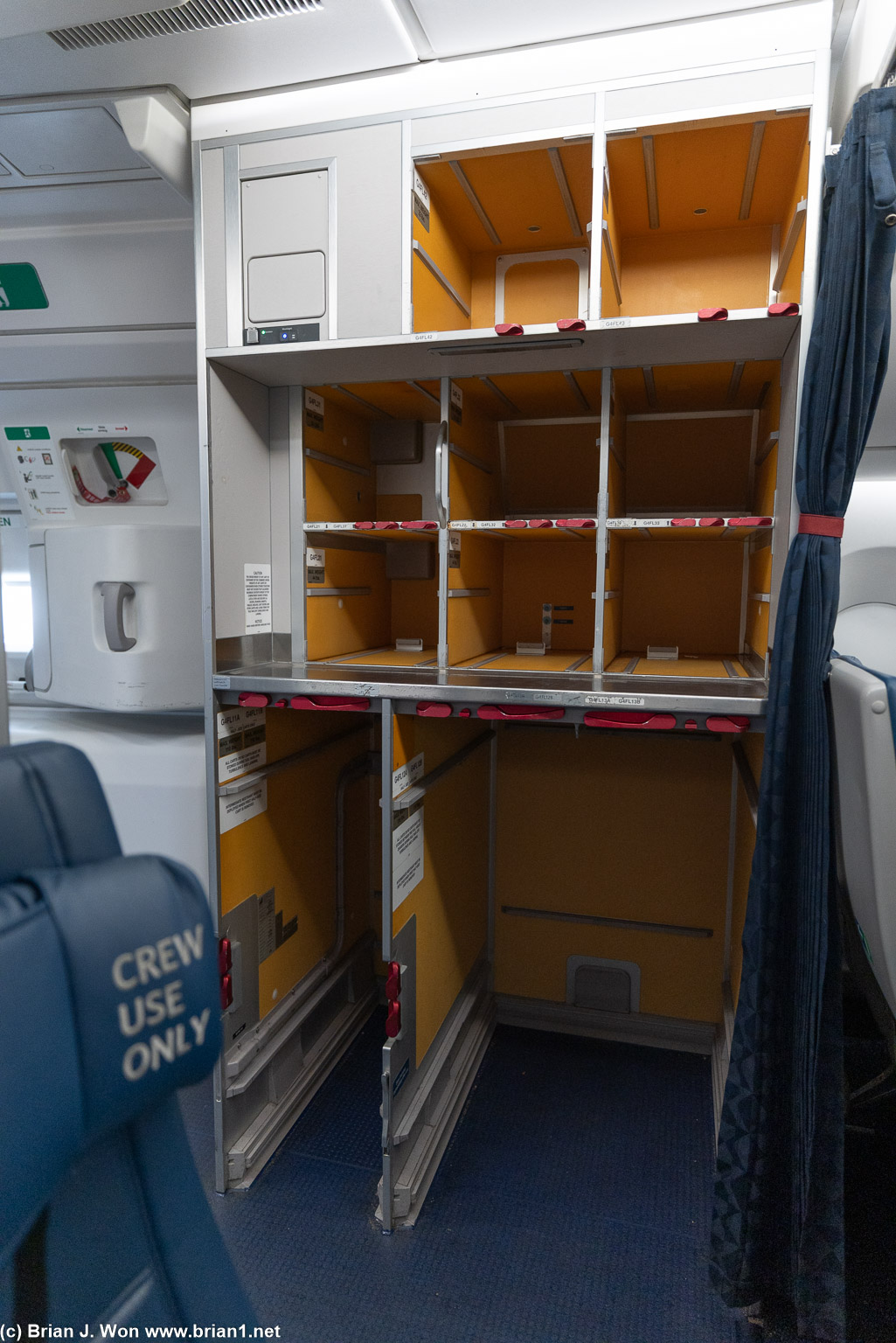 Empty galley stil feels strange. All that orange.