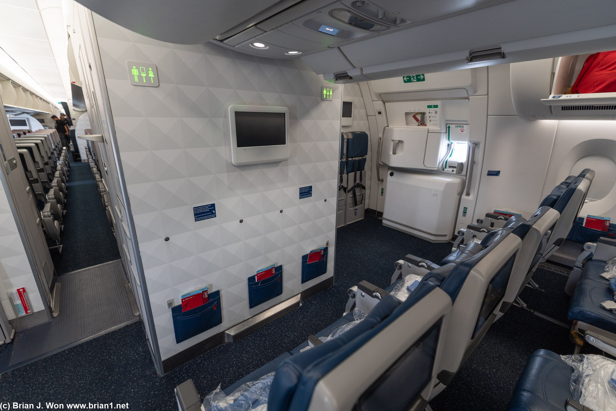 Row 40 (bulkhead) plus seats 41A and 41J definitely the way to go in Economy.
