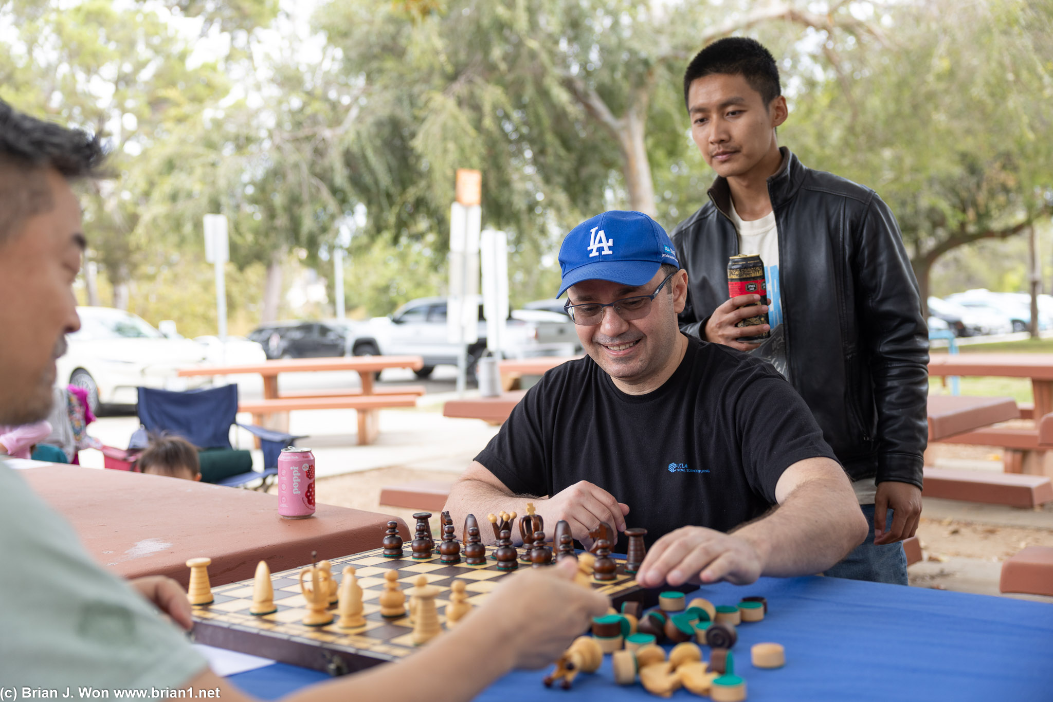 Aleks and Q immediately sat down to chess.