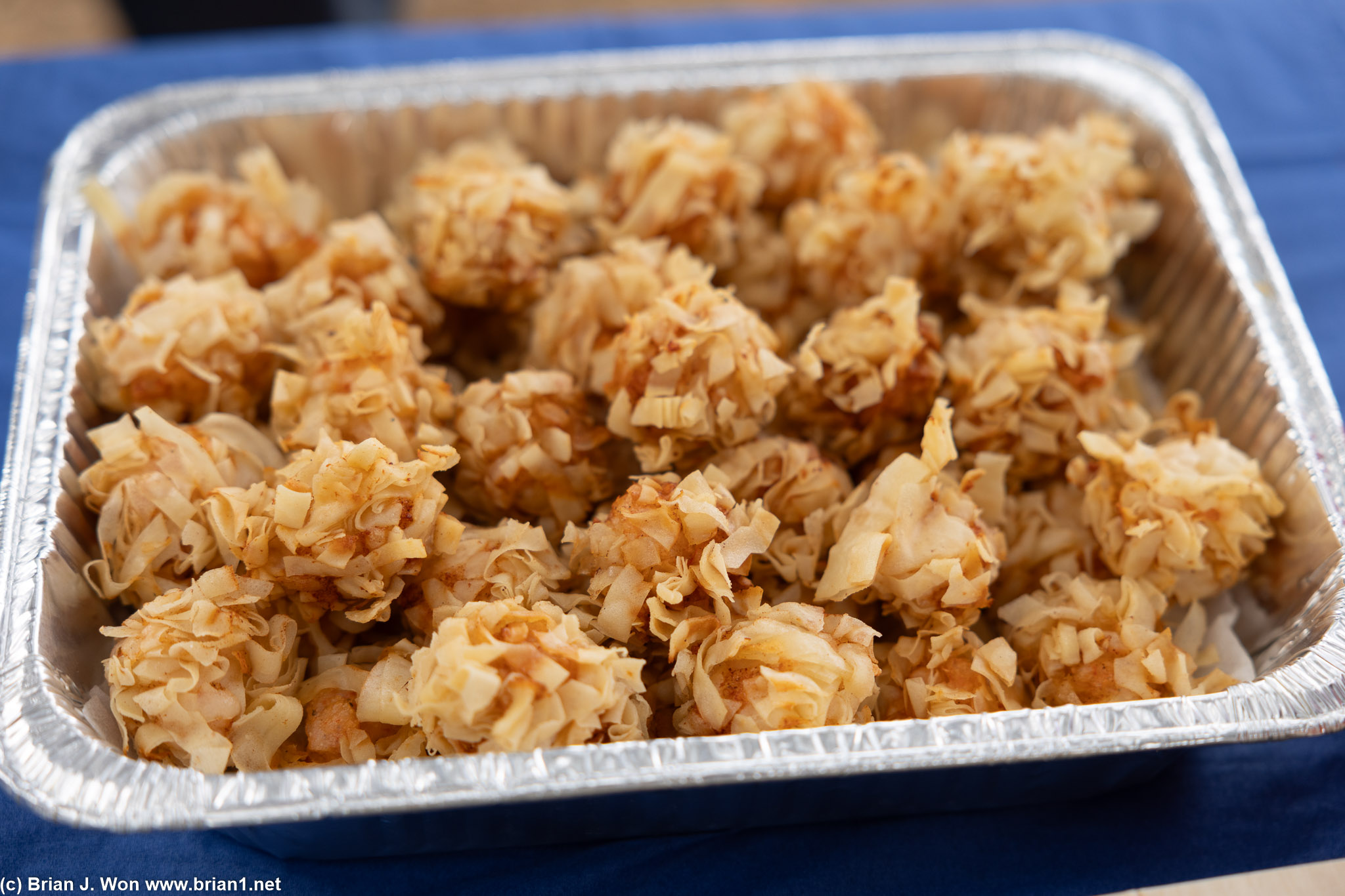Bobby brought deep fried shrimp balls.
