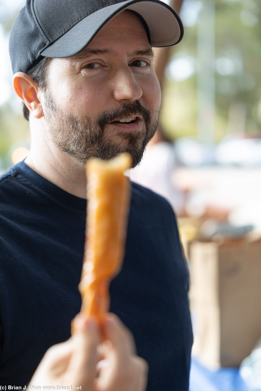Paul discovering the Filipino desserts.
