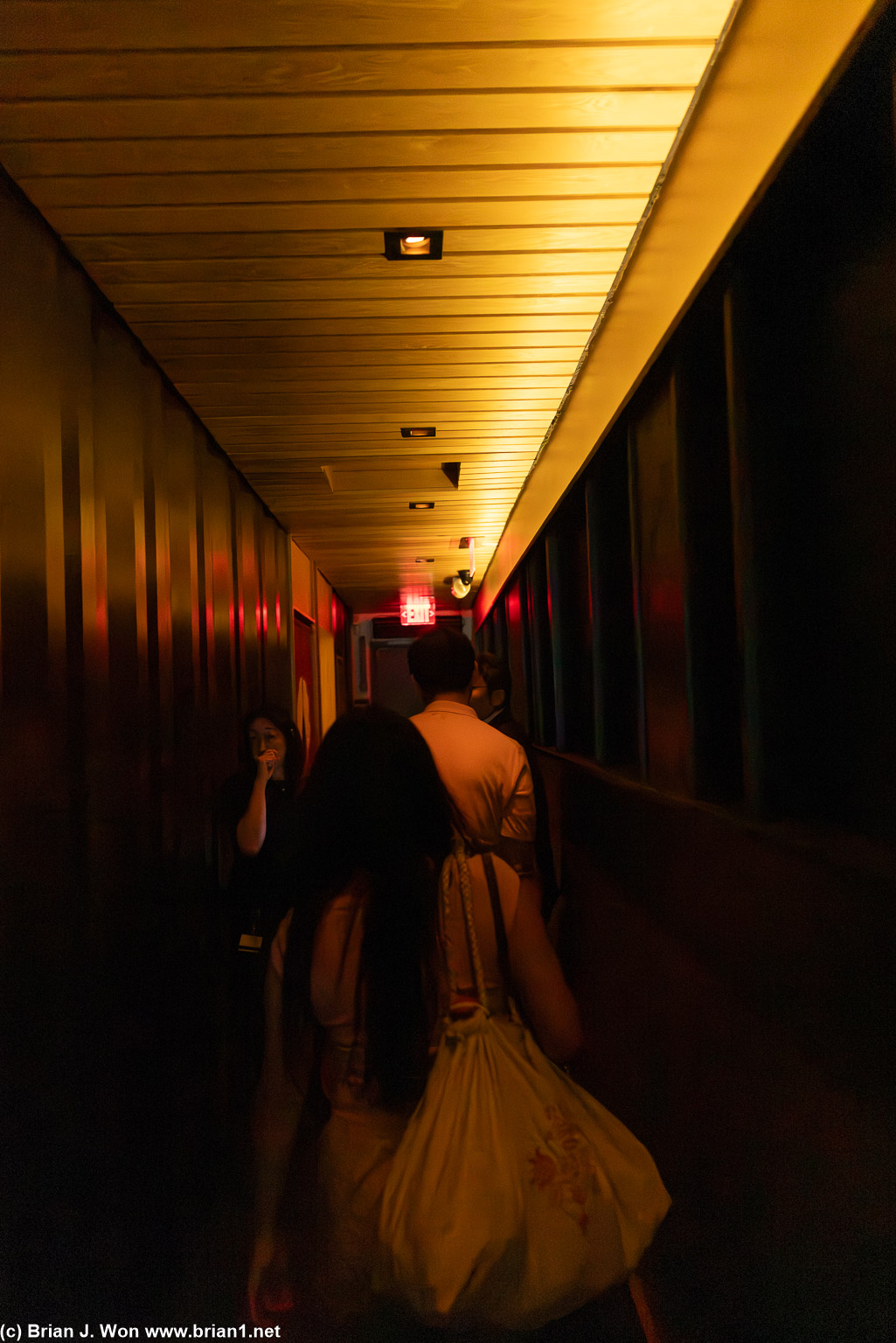Long dark hallway to Nozawa Bar.