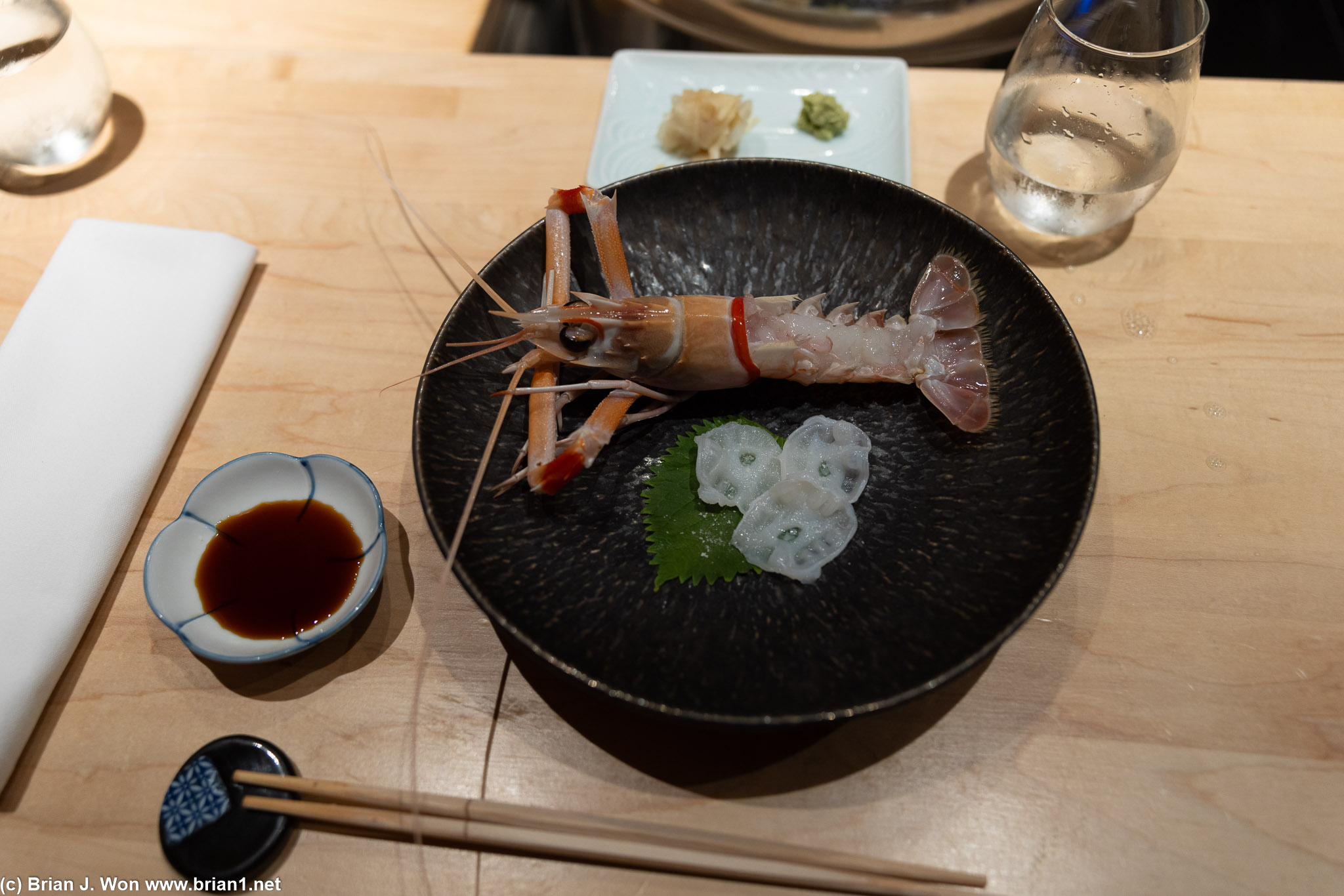 New Zealand lobster, with octopus on the side.