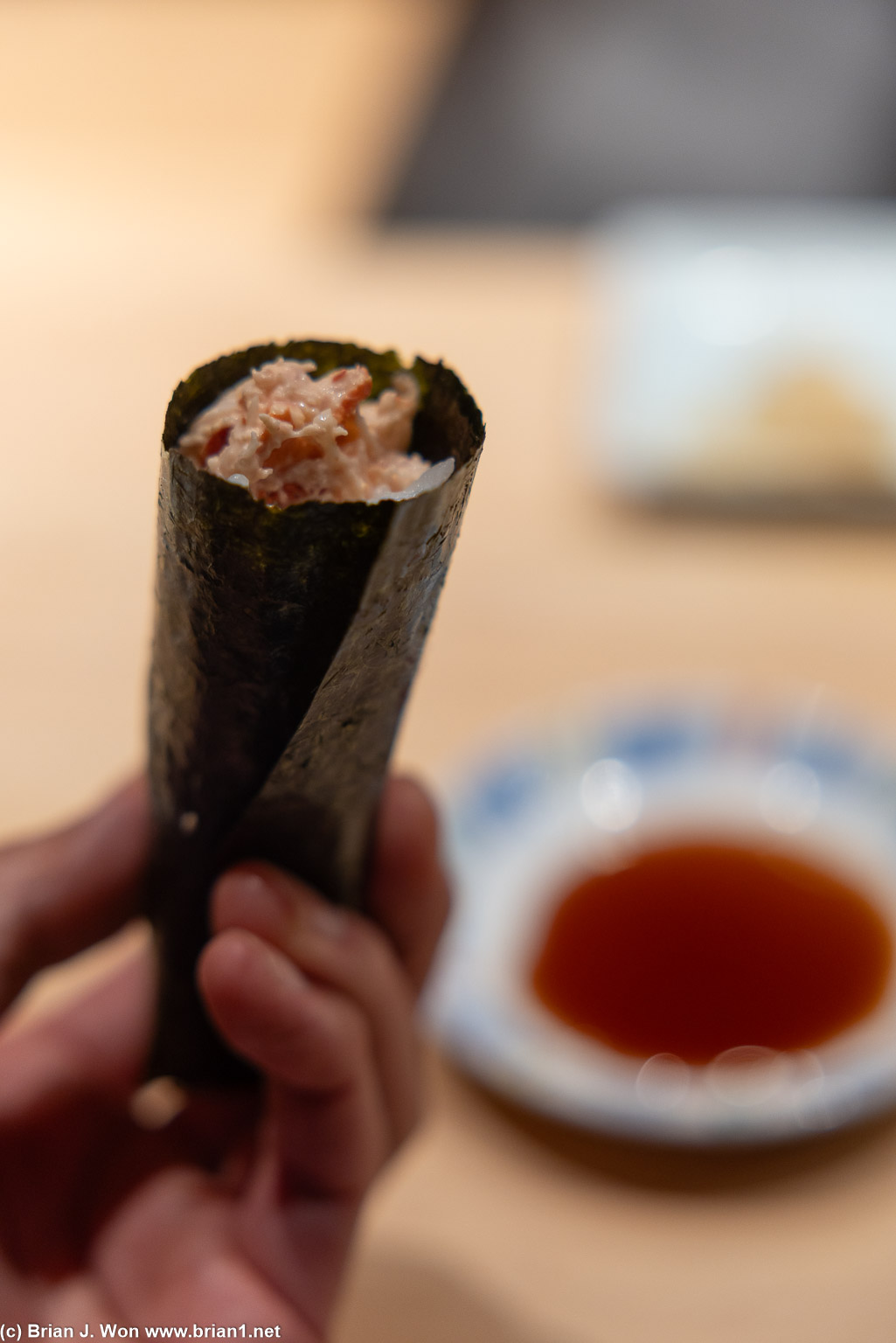 Maine lobster hand roll.