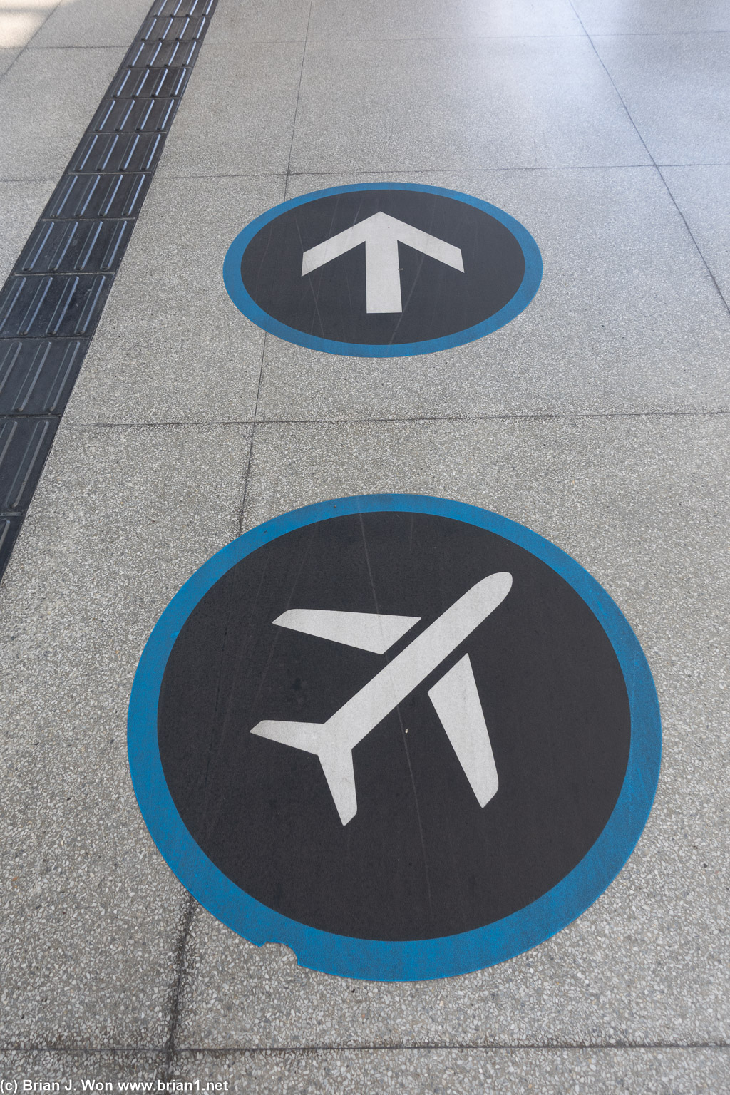 Temporary signage til the automated people mover is done.