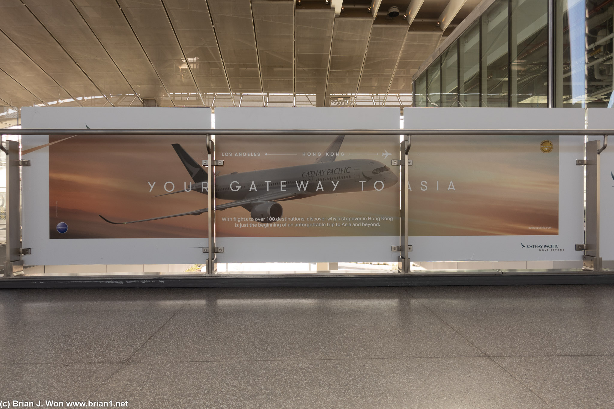 Cathay Pacific had advertising all over.