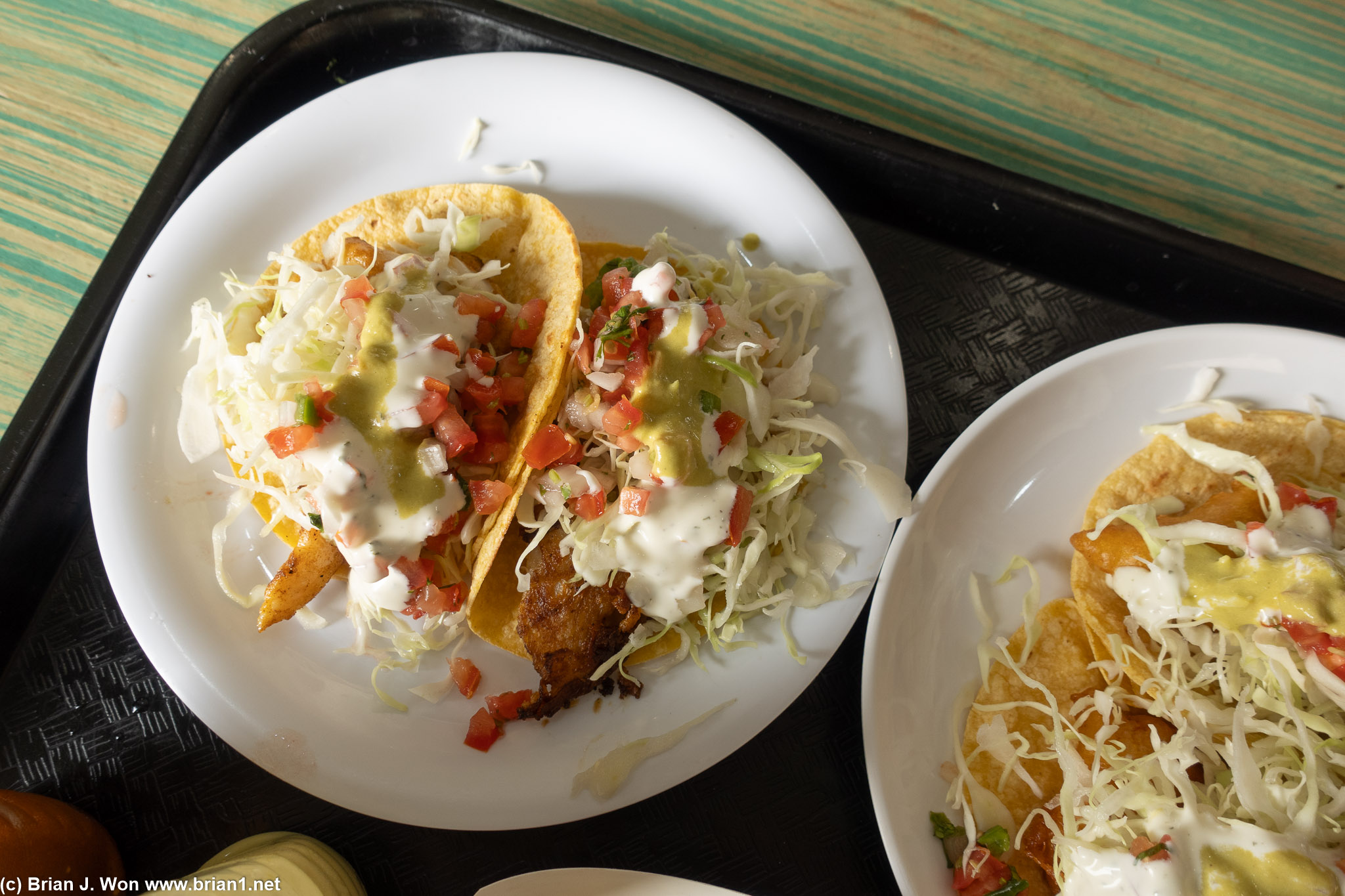 Grilled fish tacos were decent.