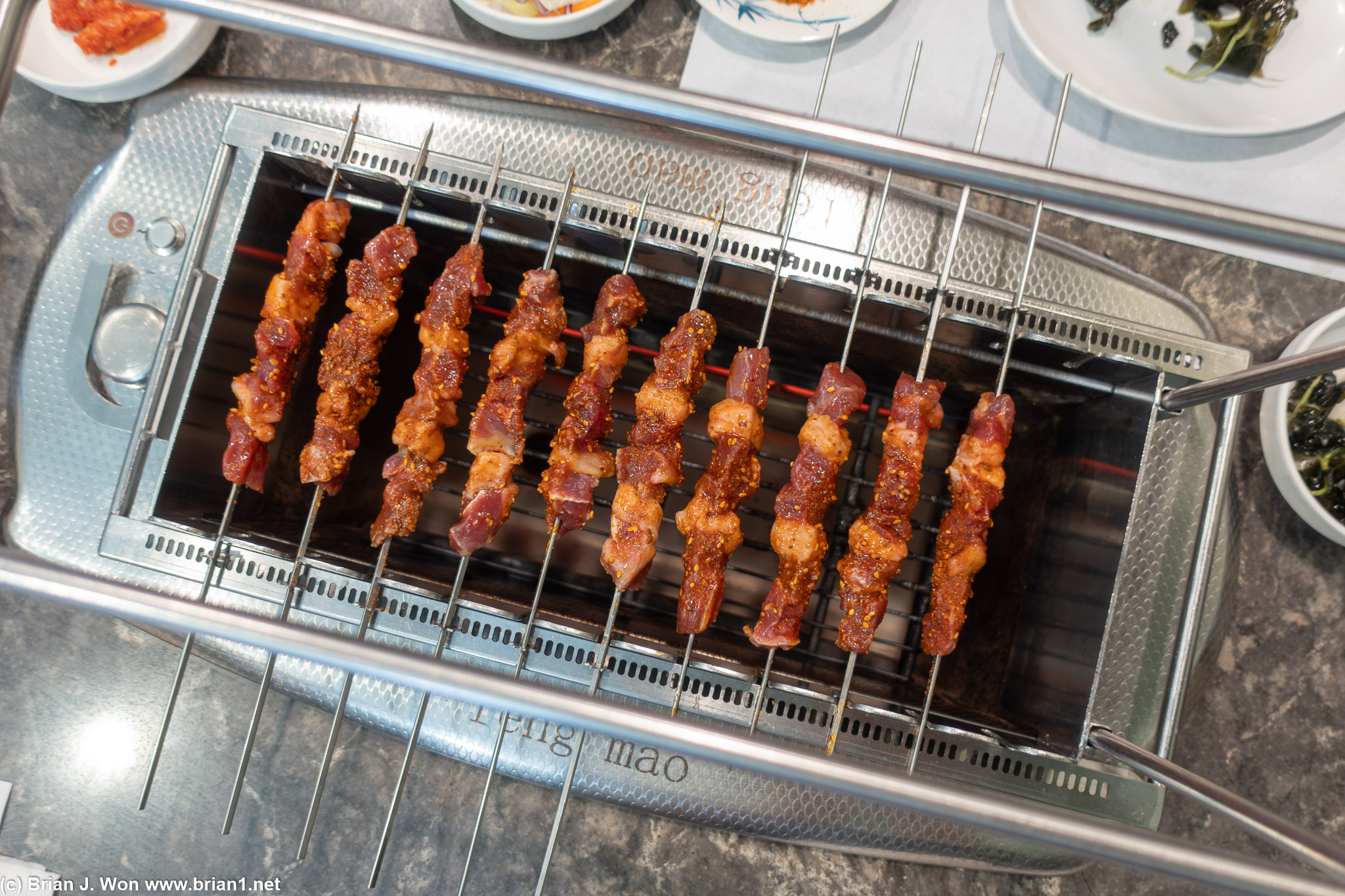 Lamb skewers at Feng Mao.