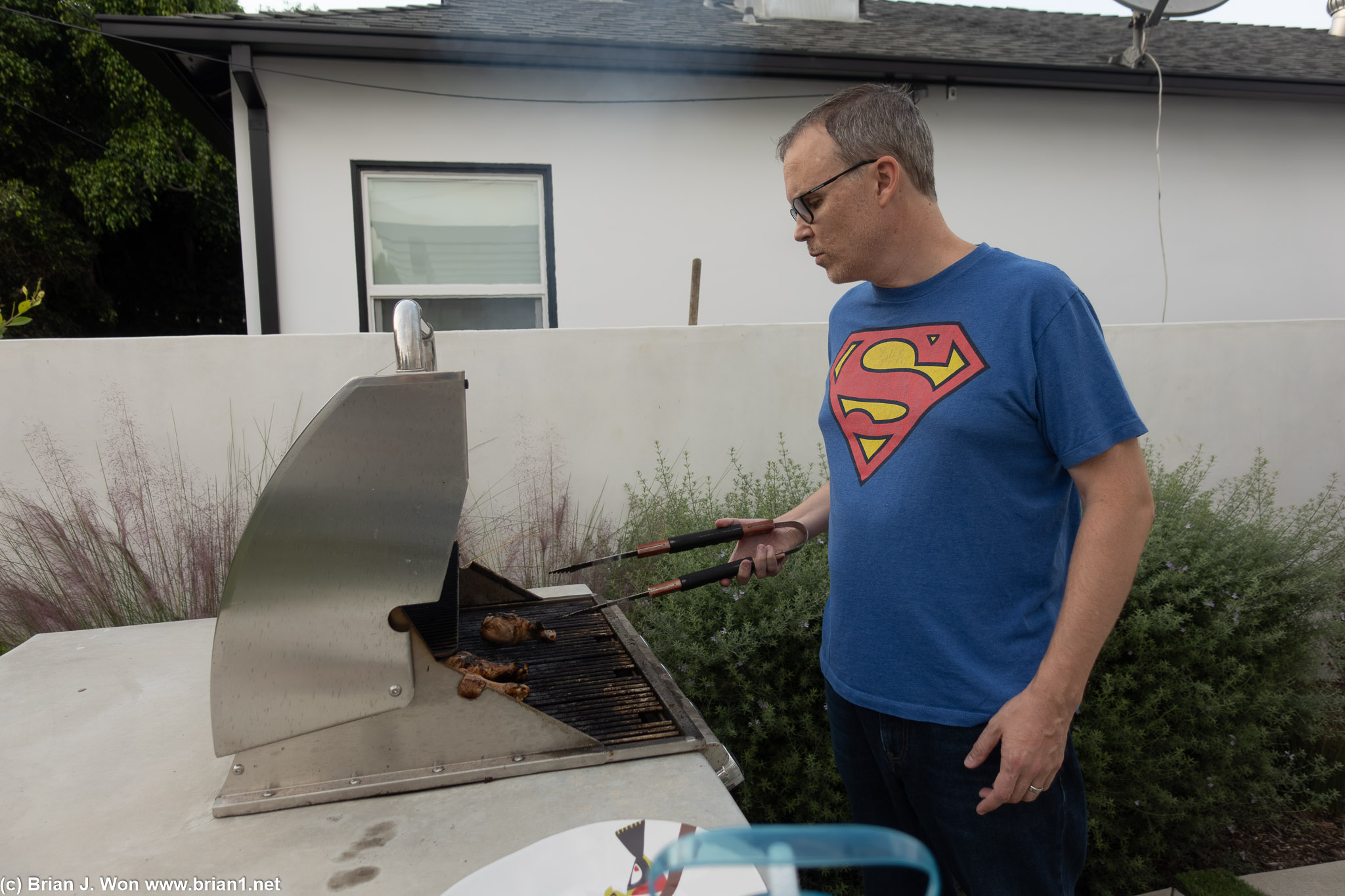 Matt working the grill.