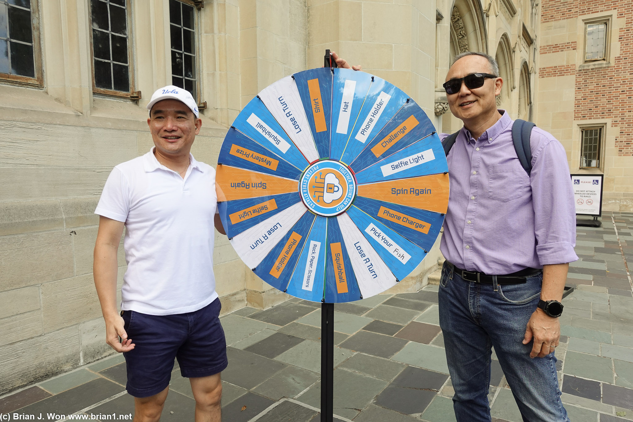 Running in to Harold as he heads out to setup for Cybersecurity Awareness Month.