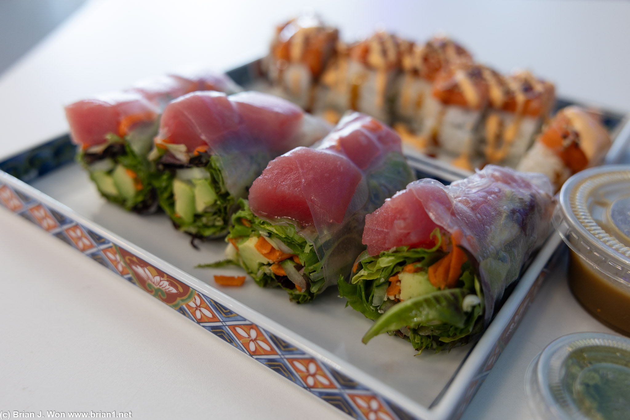 Poki on the Pier's tuna spring rolls were okay. Good innovation at least.