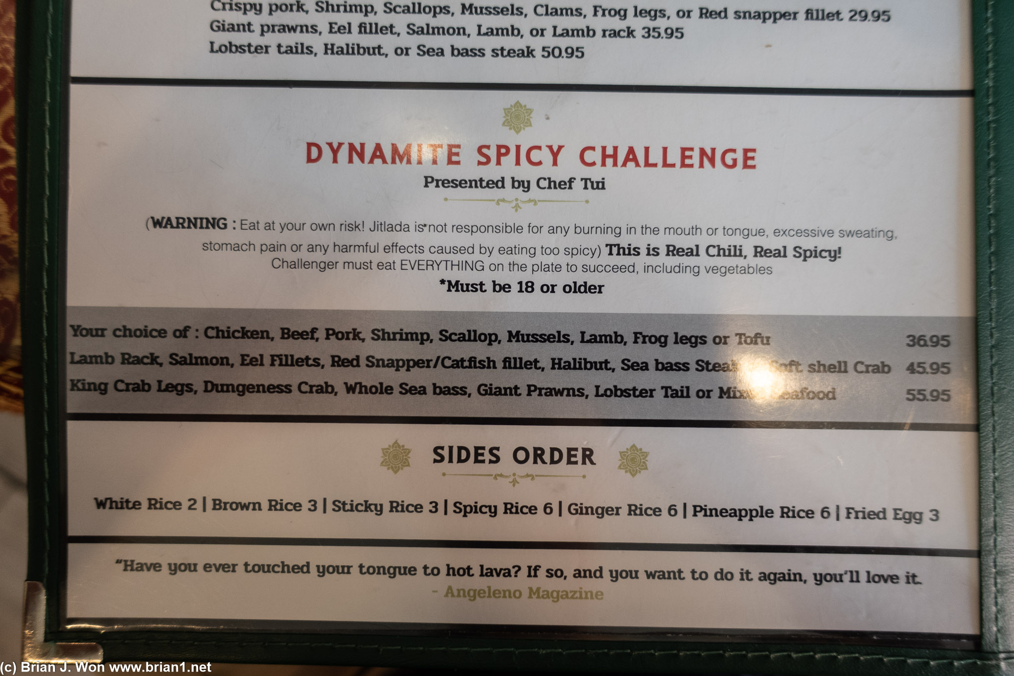 Spicy challenge.