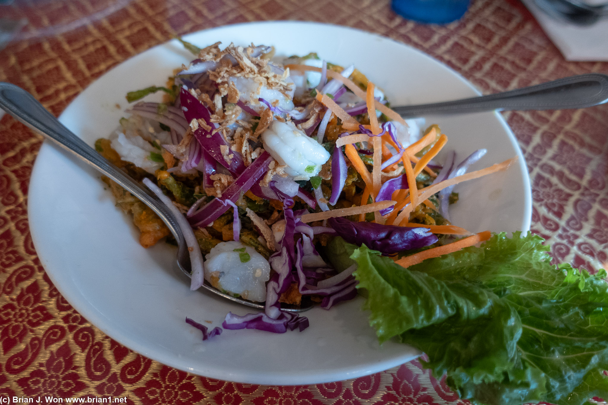 Fried morning glory salad was excellent.