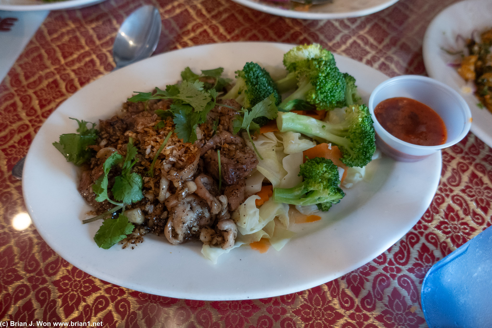 Pepper pork intestine was good, but....