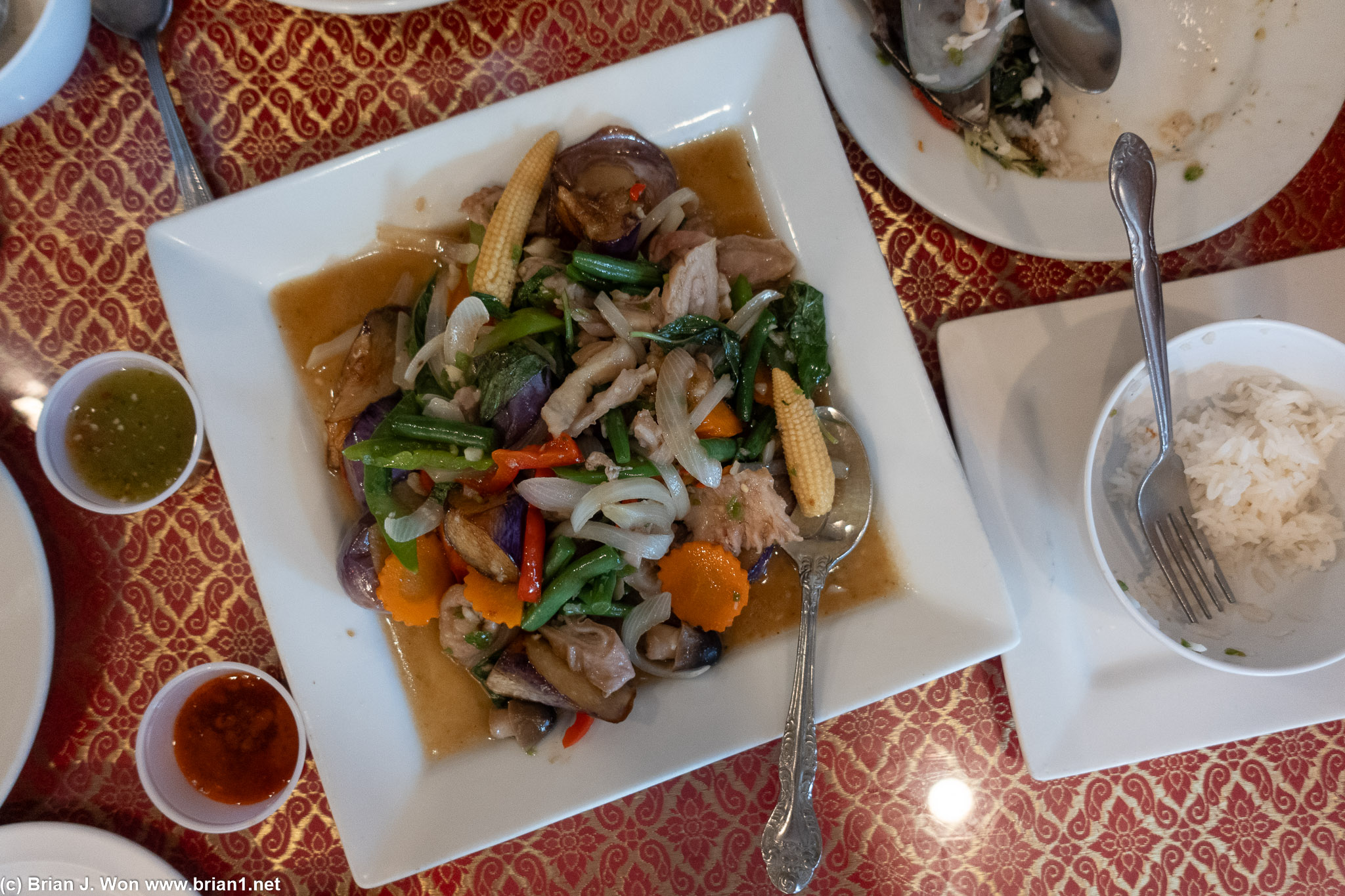 ... but the pork intestine with eggplant was even better.