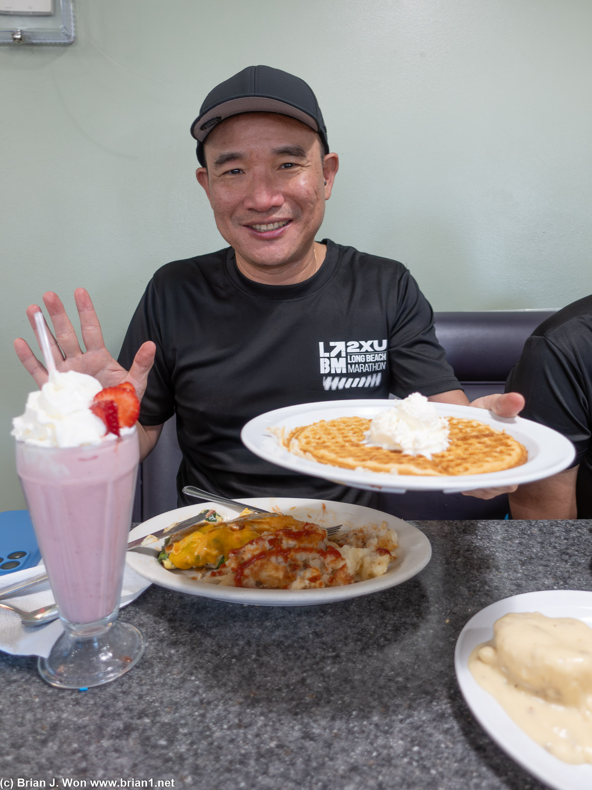 Proud post-race gluttony.