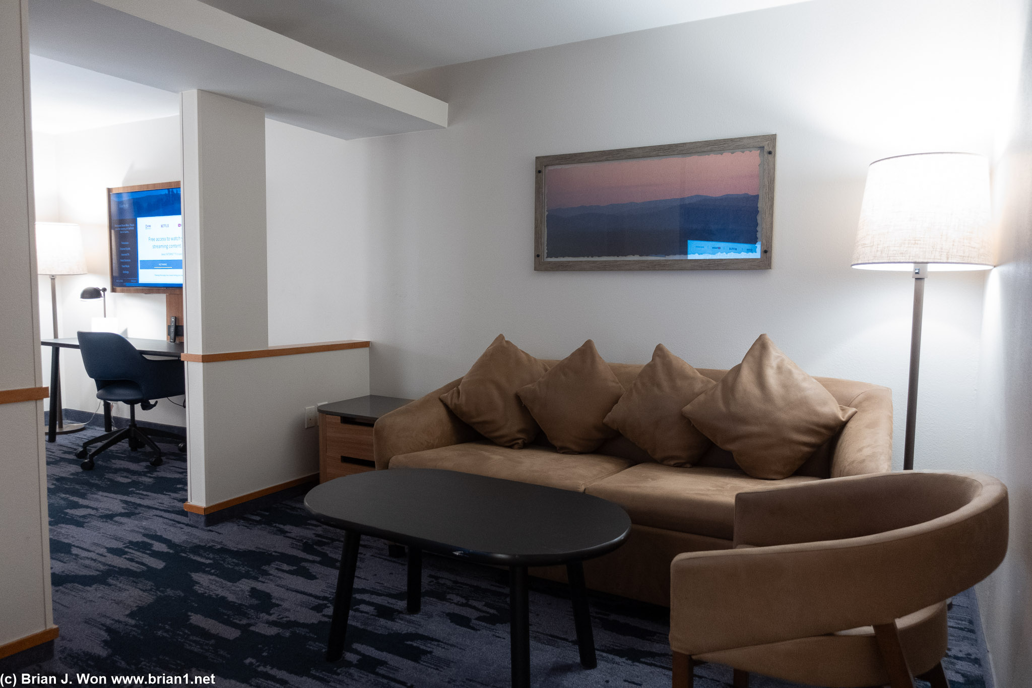 Upgraded to king suite at Fairfield Inn San Bernardino.