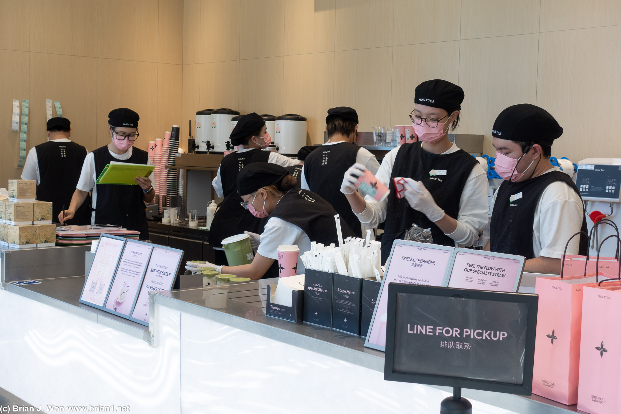 Tons of staff, hard at work.