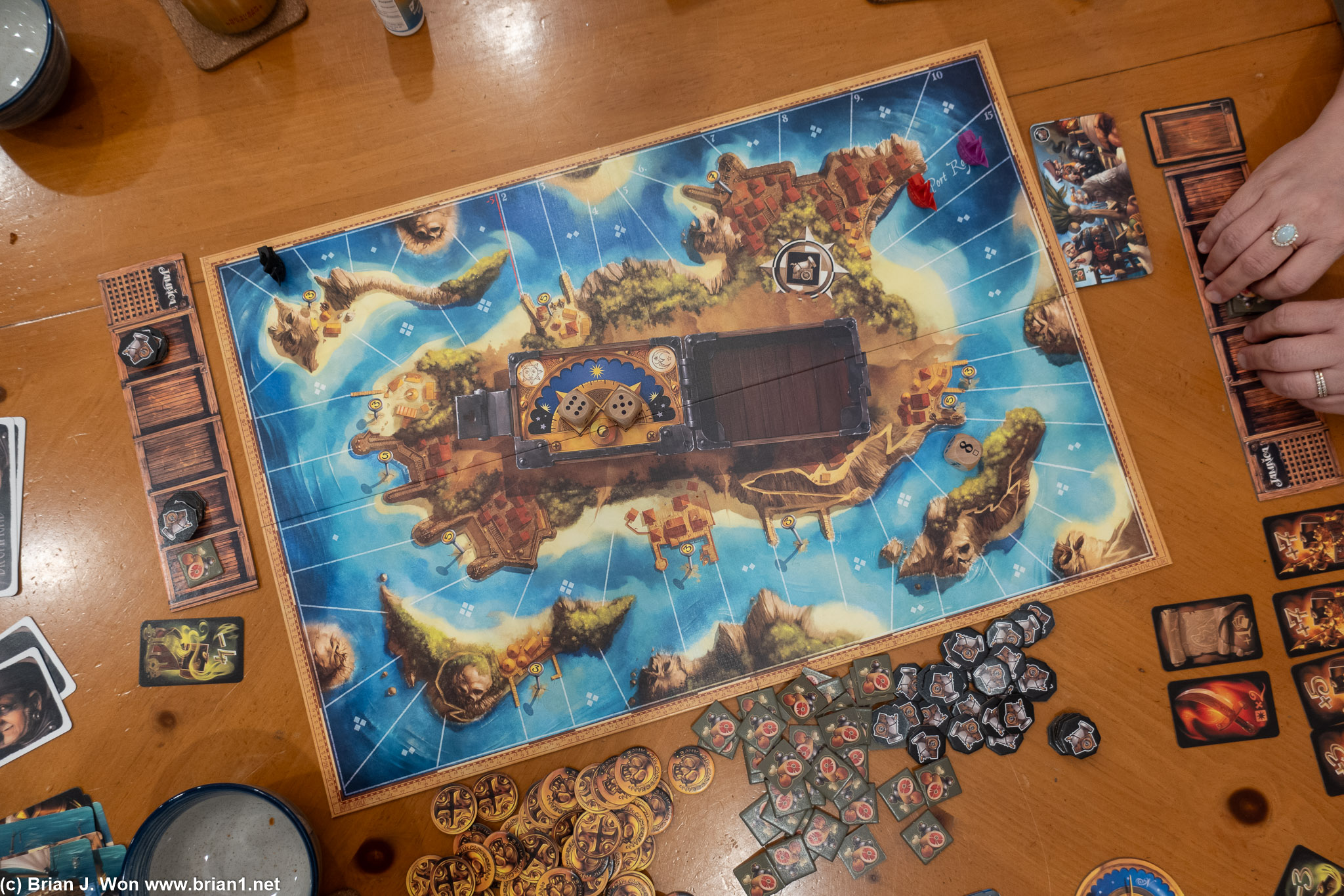 Racing pirate ships in Jamacia.