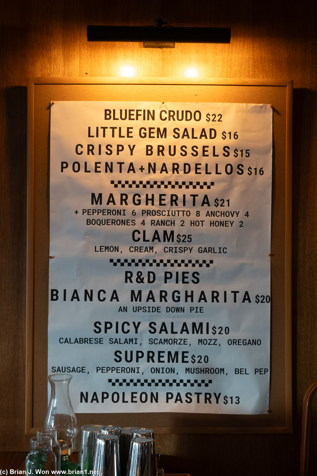 Current food menu.