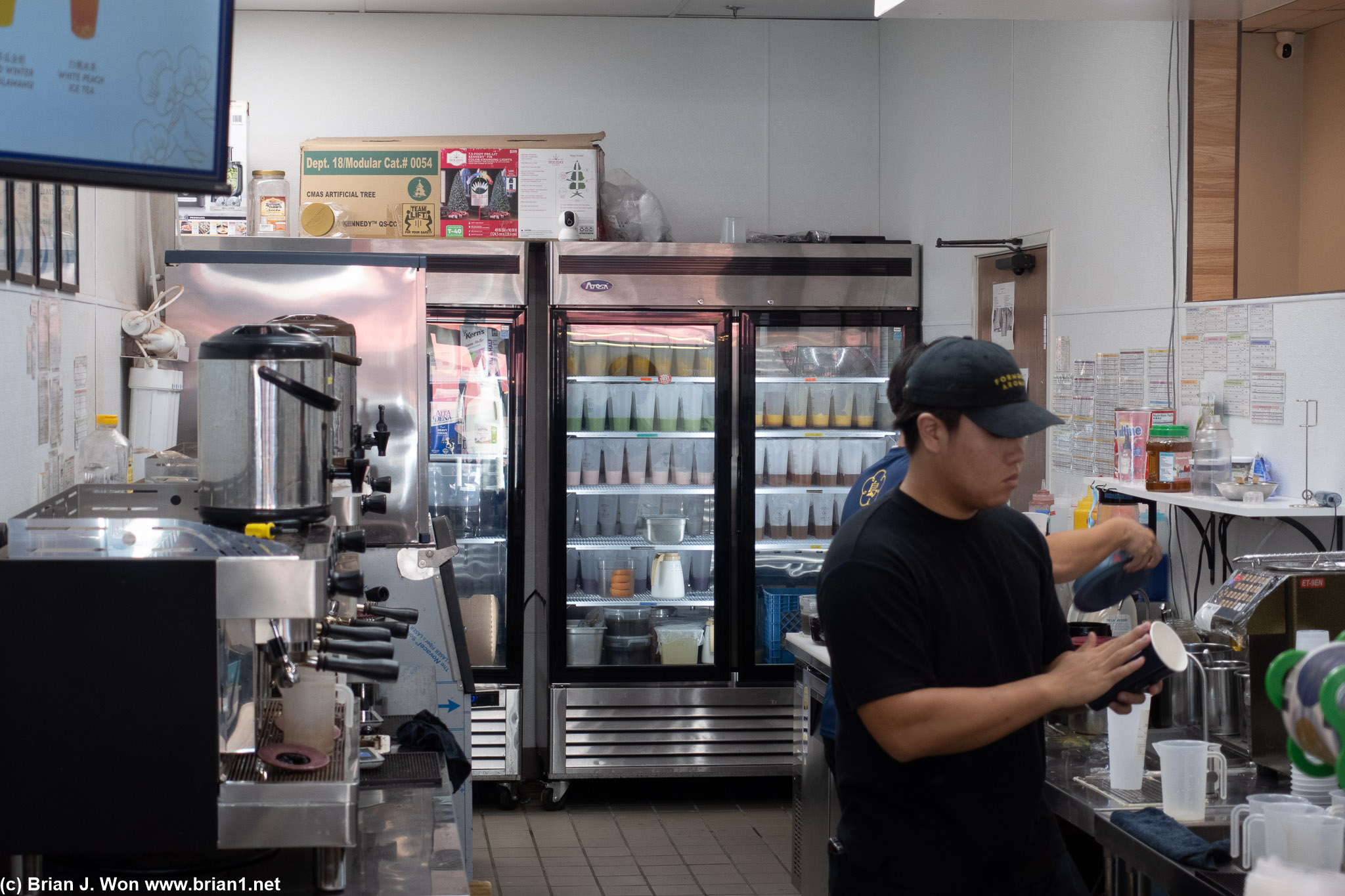 Toppings are pre-portioned.