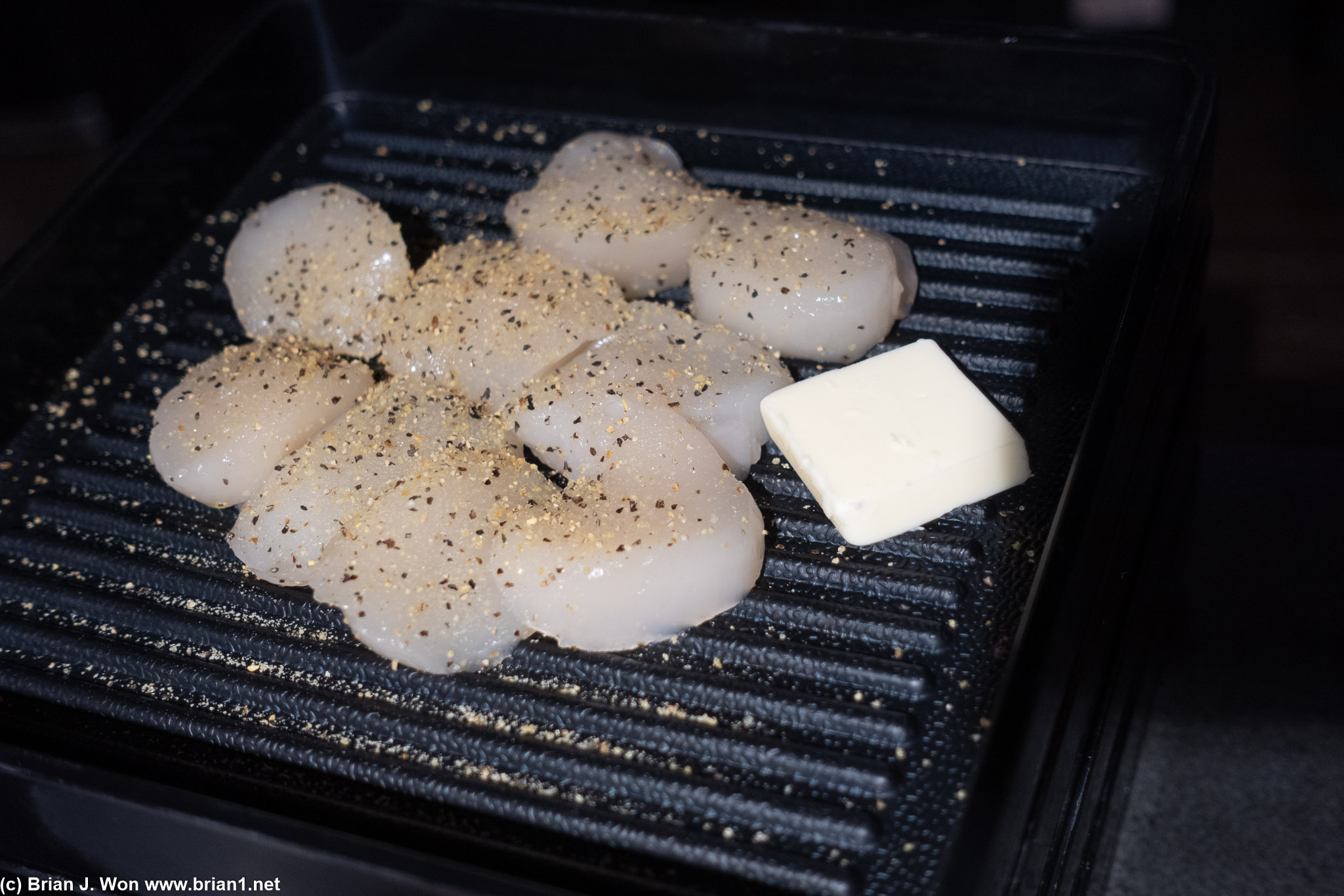 Scallops and butter.