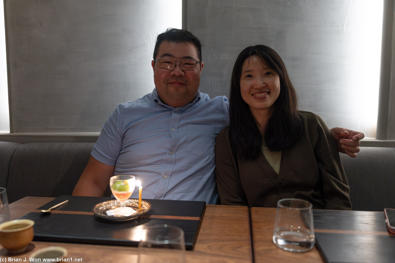 Joe and Lu look very happy.