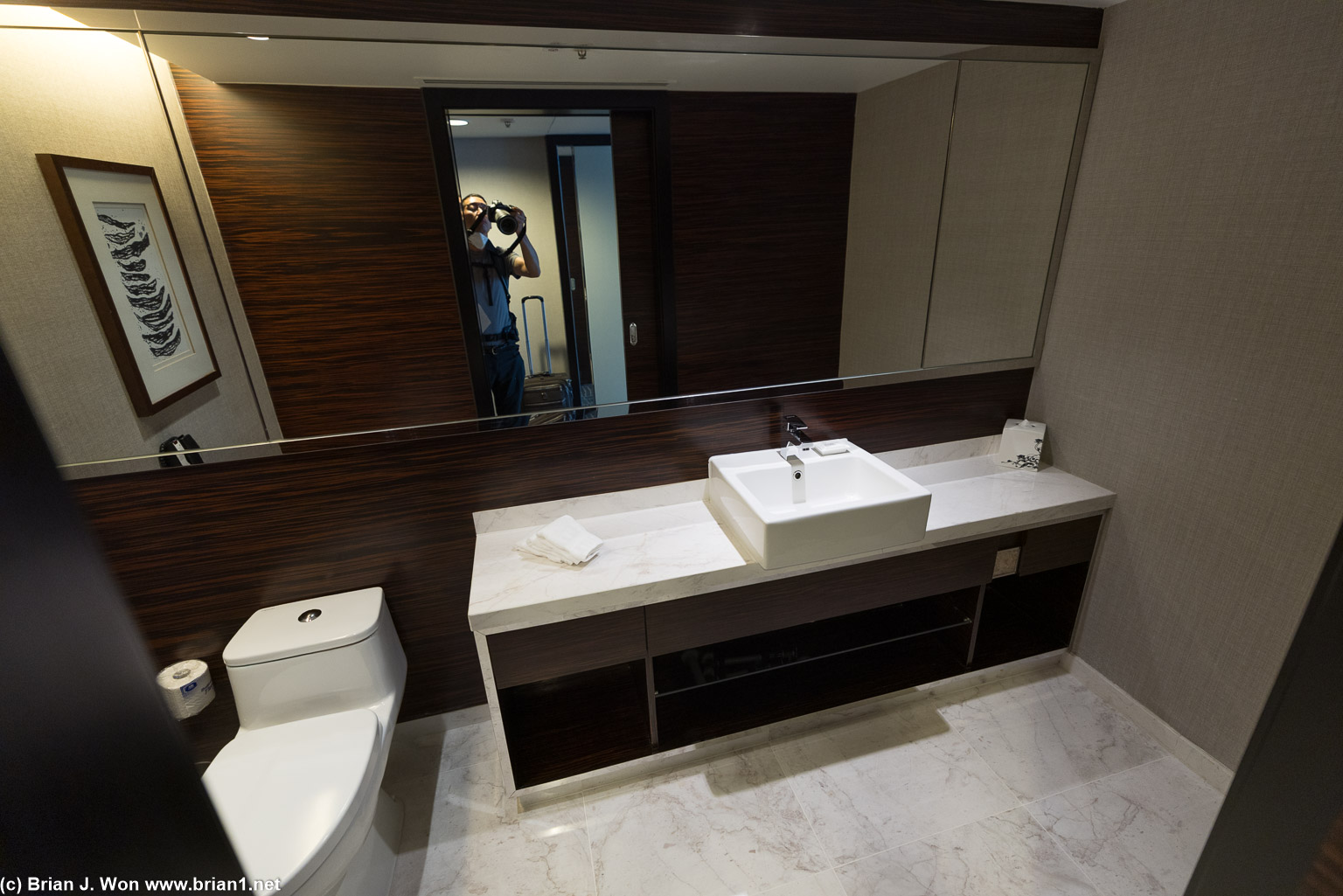 Powder room was spacious.