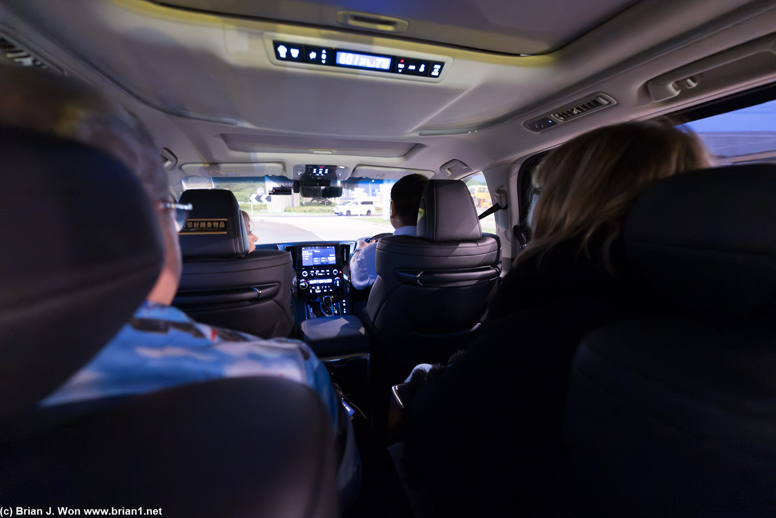 Hotel arranged a car for Sue, so we all piled in.