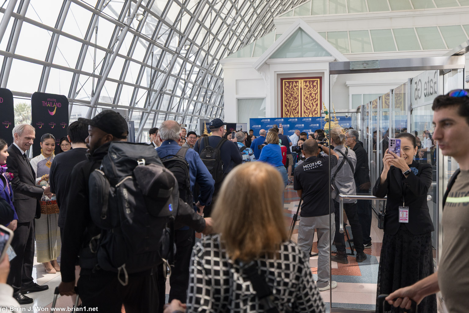 This is the Thai idea of a "restrained" welcoming party.