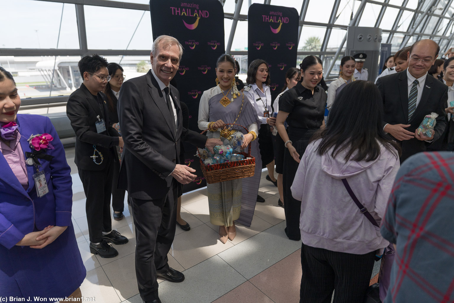 This is the Thai idea of a "restrained" welcoming party.