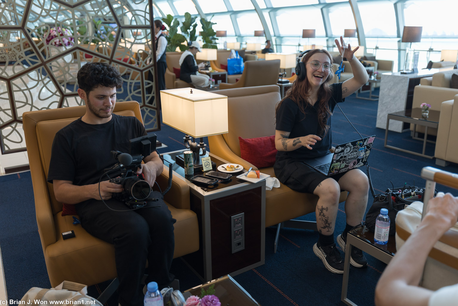 Film crew is very excited.