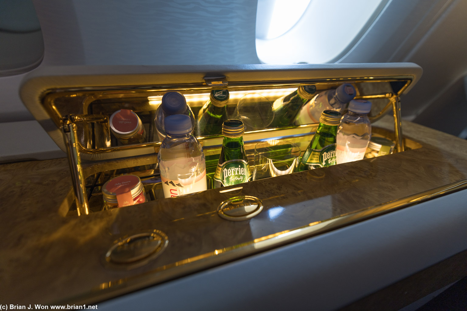 In-seat minibar.